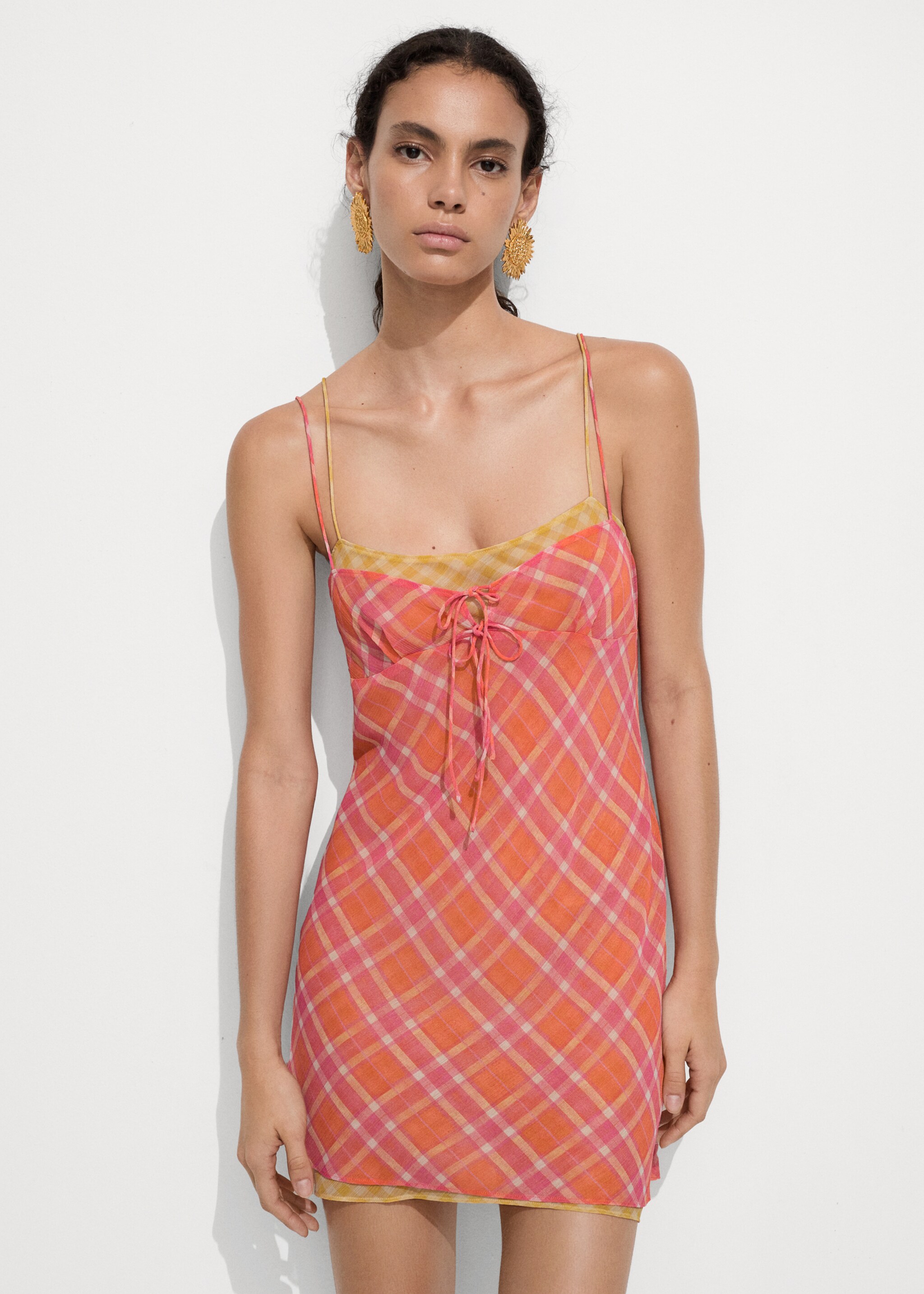 Contrasting print dress - Medium plane