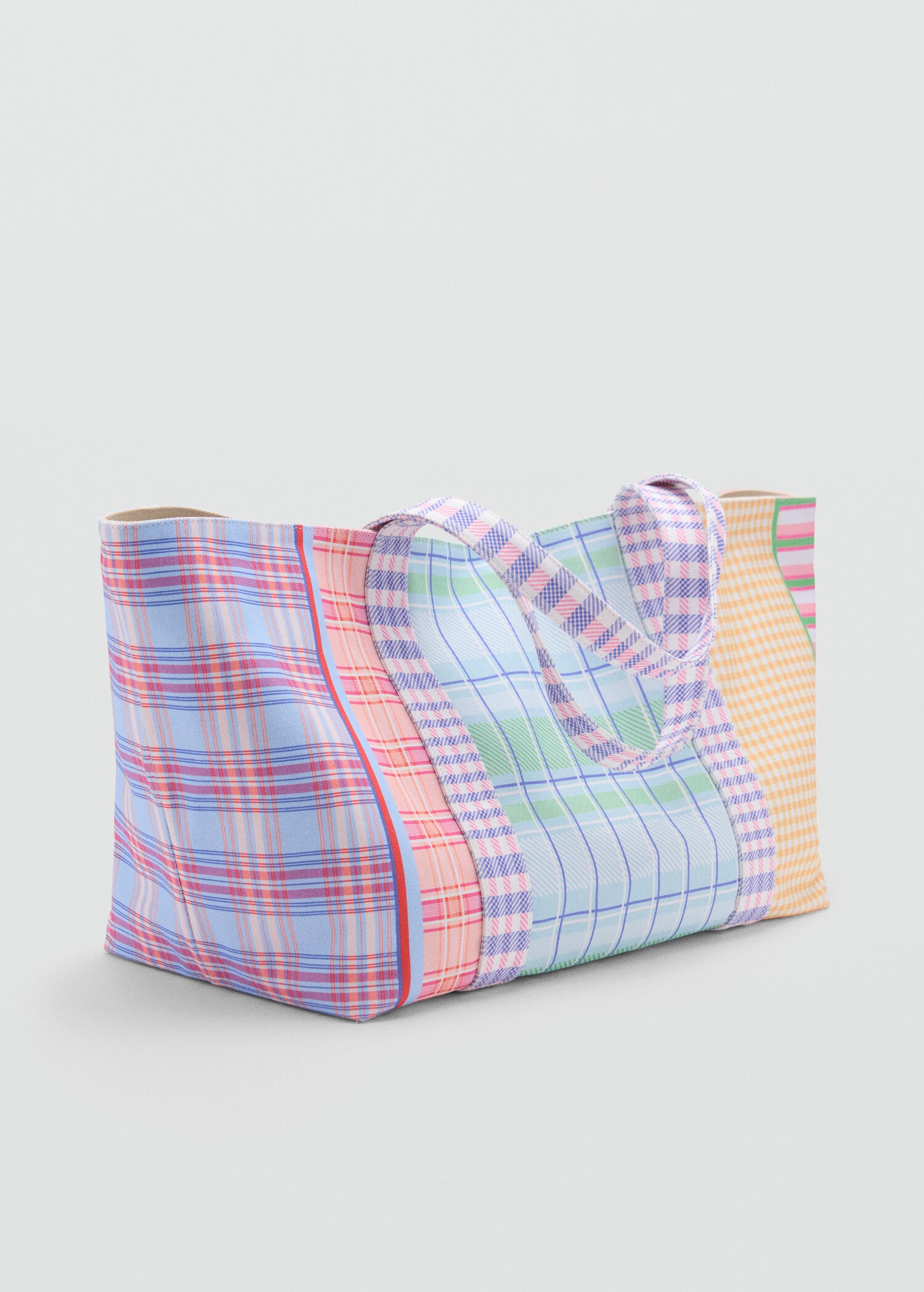 Bolso estampado cuadros - Plano medio