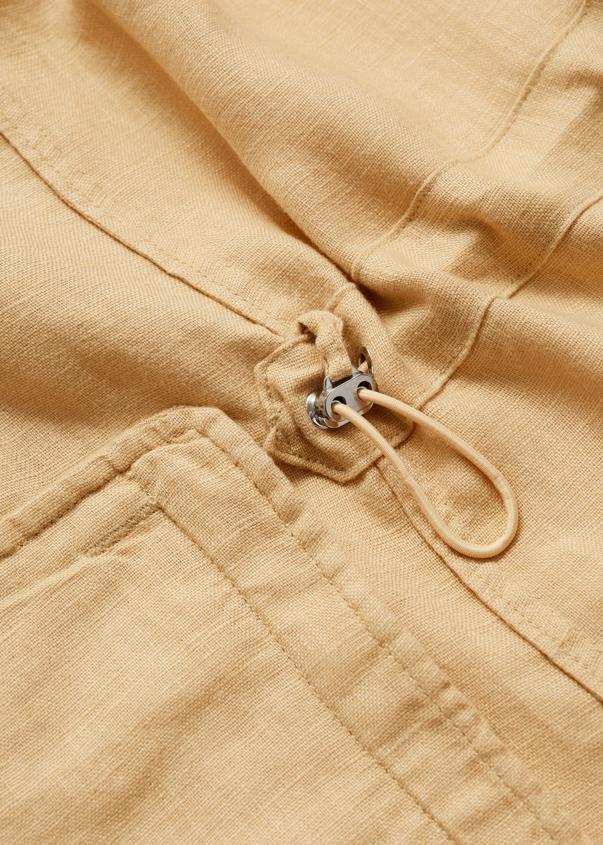 100% linen overshirt with pockets - Details of the article 0, Pastel Yellow. Ref: 77010568-00.