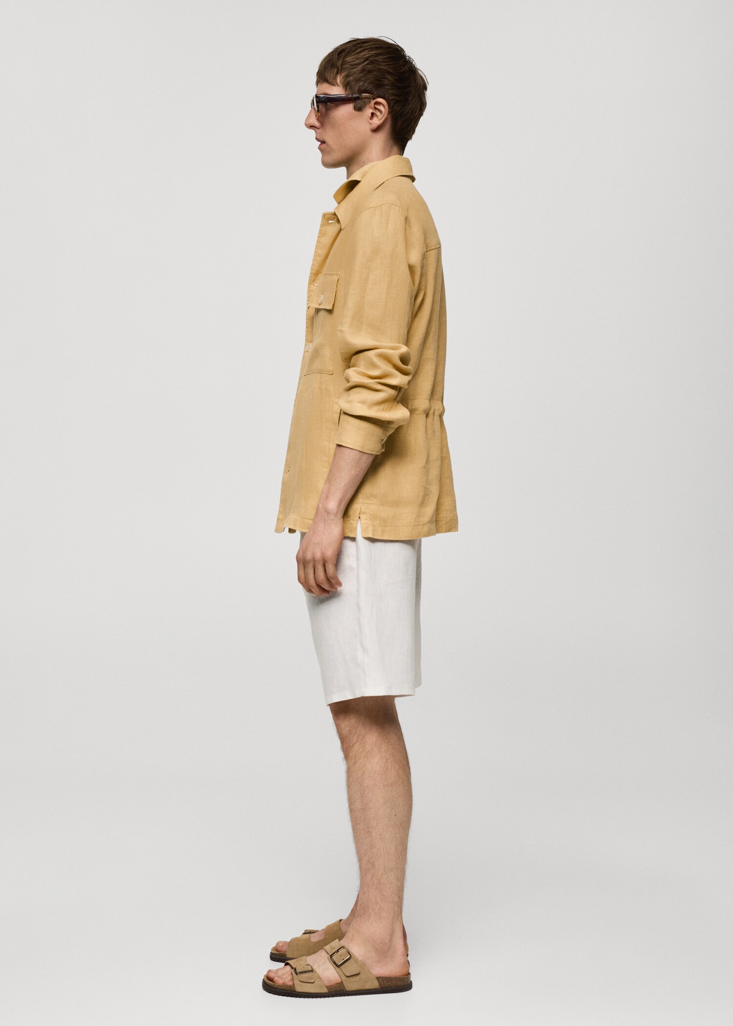 100% linen overshirt with pockets - Details of the article 2
