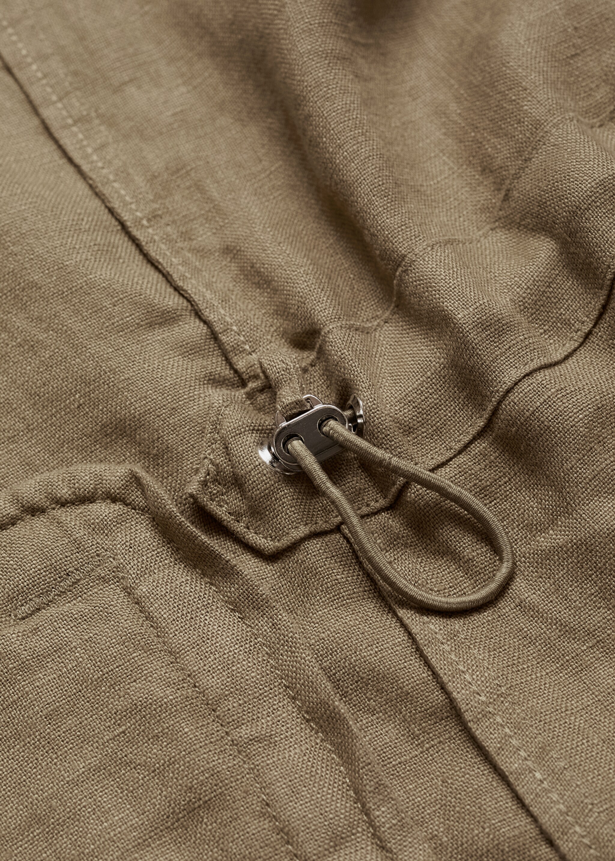 100% linen overshirt with pockets - Details of the article 0, Khaki. Ref: 77010568-00.