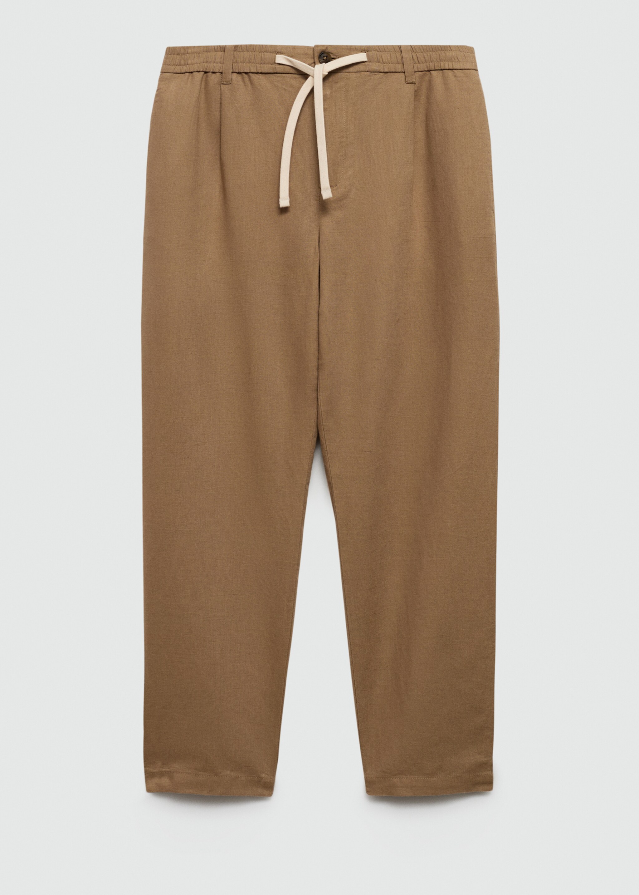 Slim-fit trousers with drawstring - Article without model, Tobacco Brown. Ref: 77010569-00.