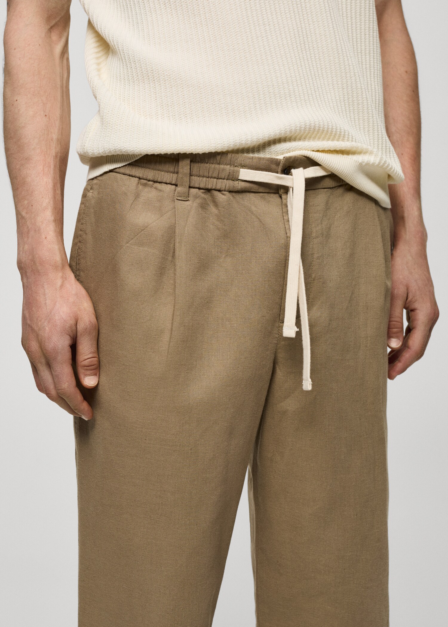 Slim Fit-Leinenhose mit Kordel - Detail des Artikels 1