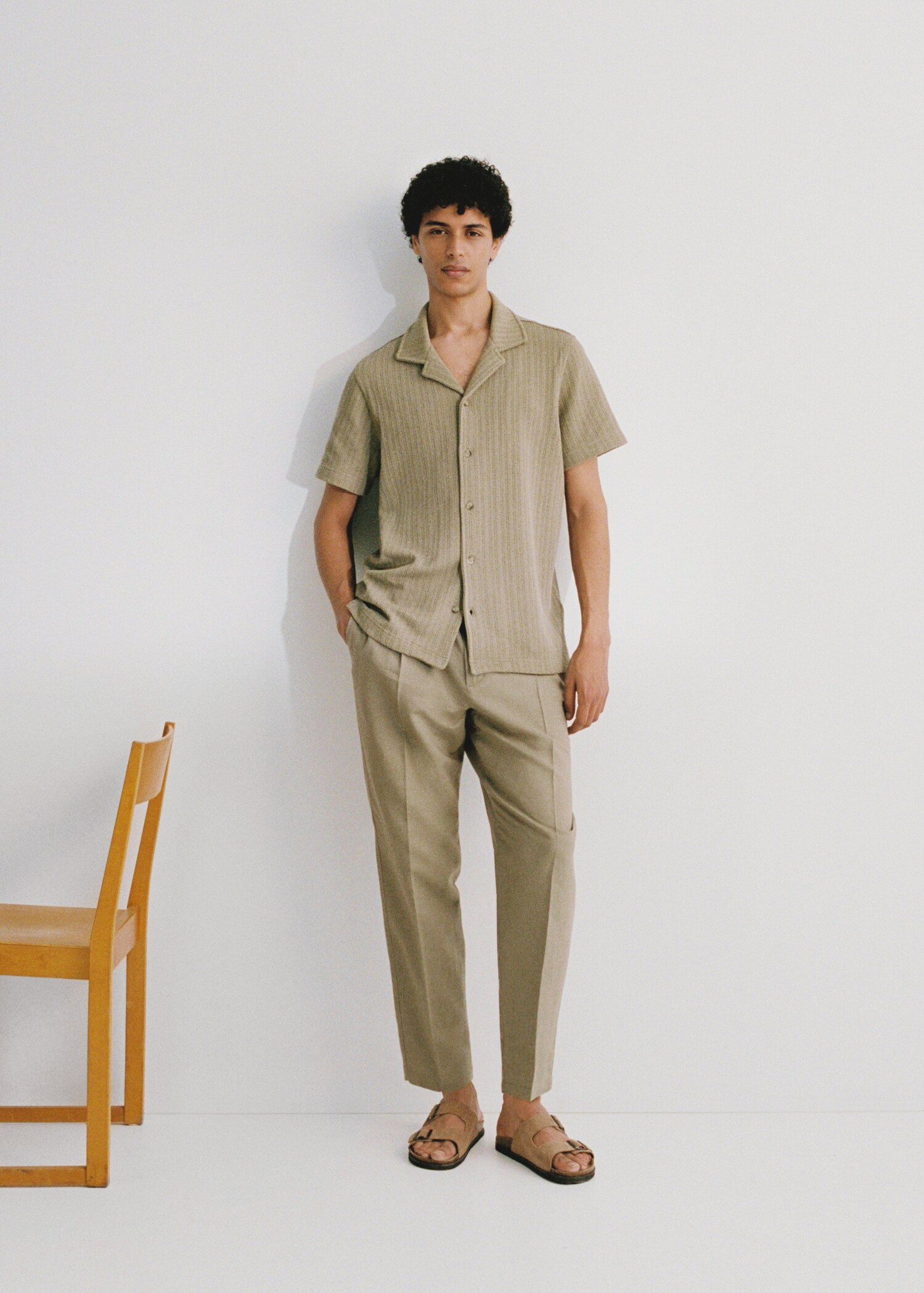 Slim Fit-Leinenhose mit Kordel - Detail des Artikels 5