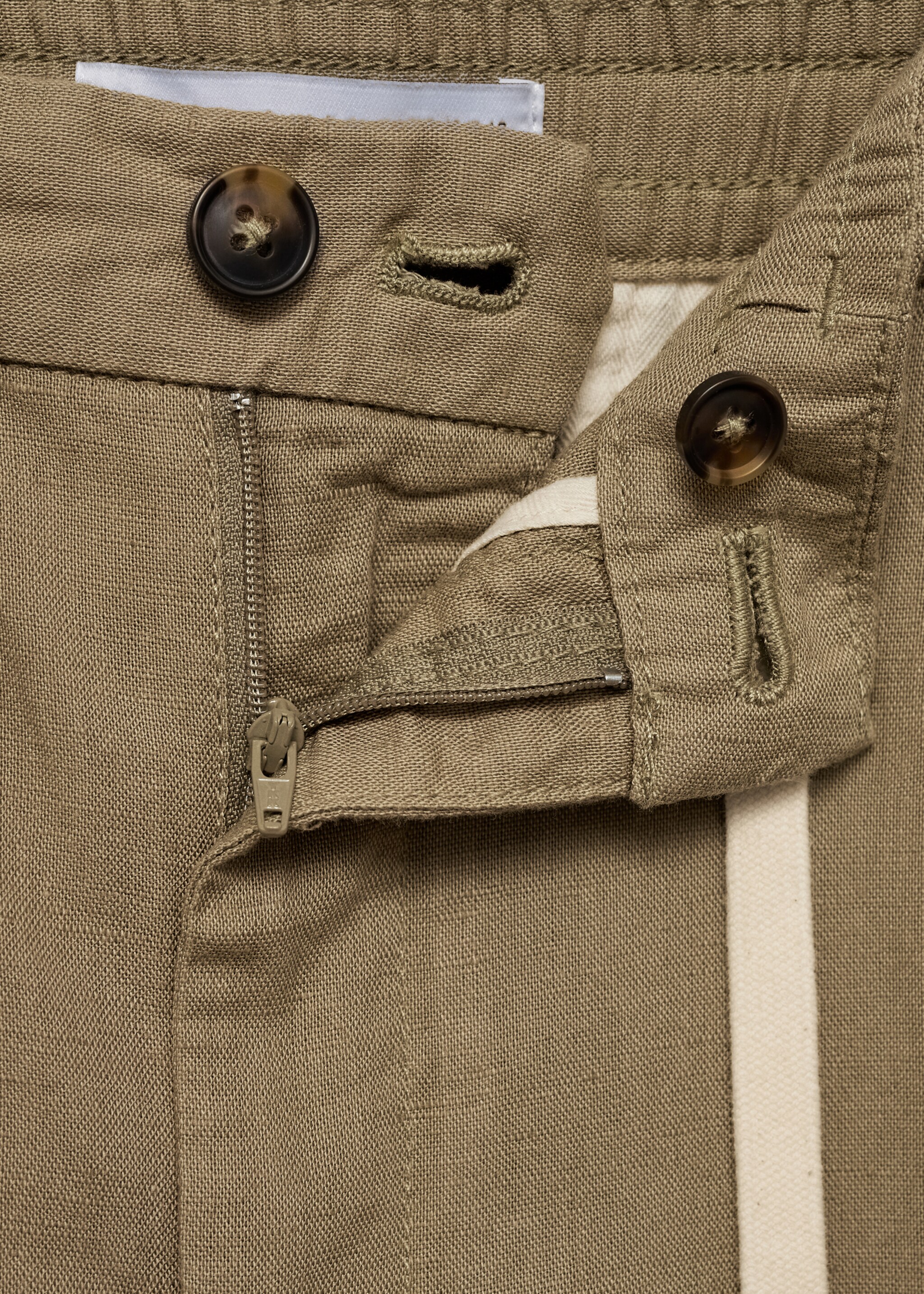 Slim-fit trousers with drawstring - Details of the article 8, Medium Green. Ref: 77010569-00.