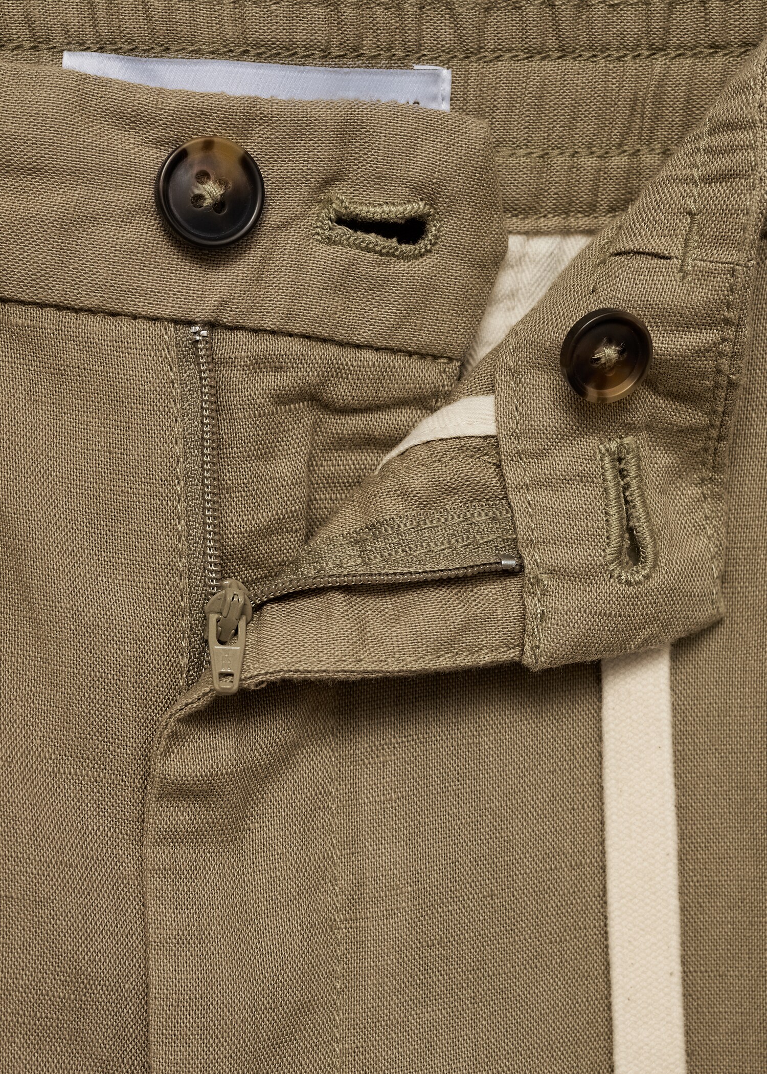 Slim Fit-Leinenhose mit Kordel - Detail des Artikels 8