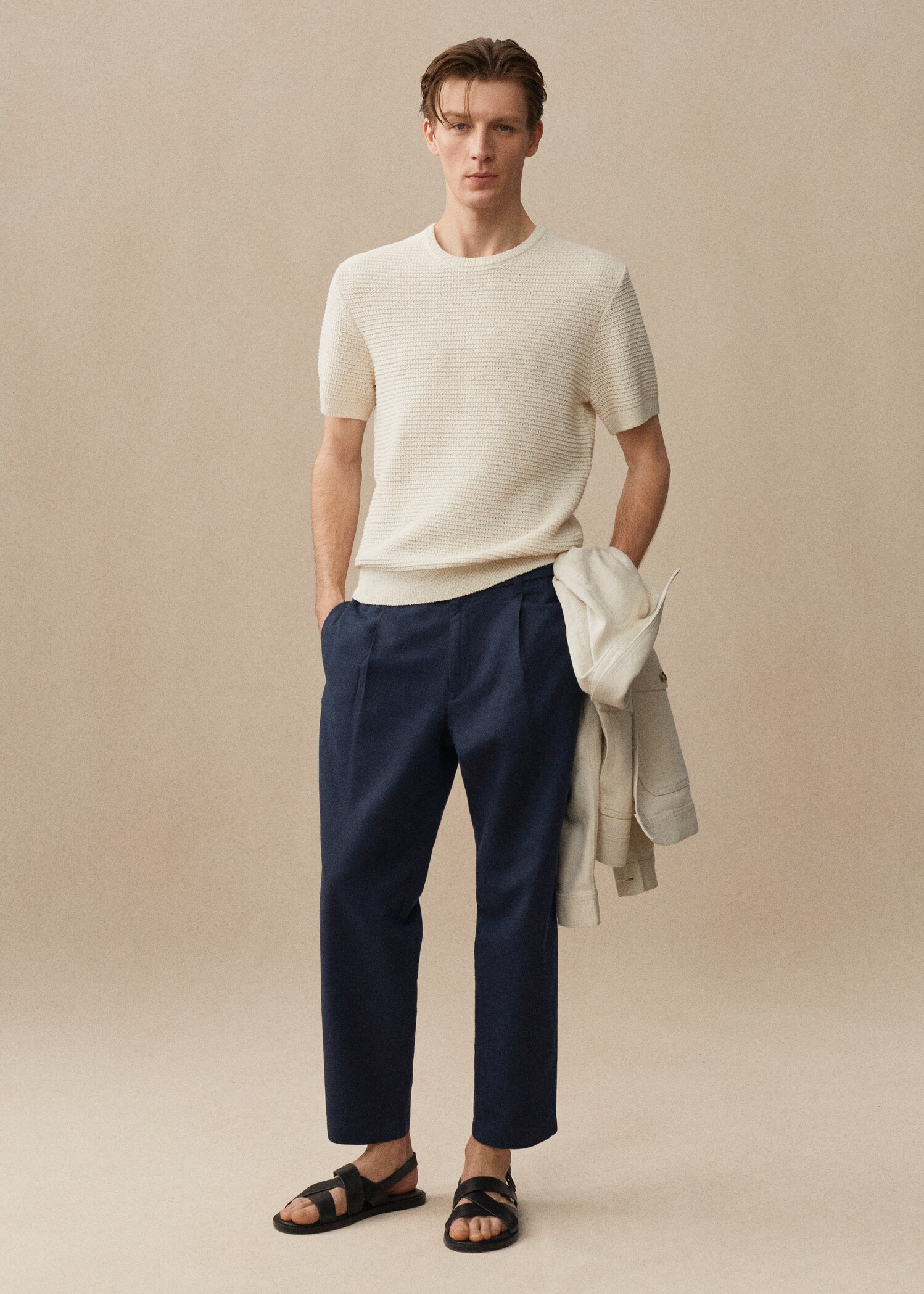 Slim Fit-Leinenhose mit Kordel - Detail des Artikels 3