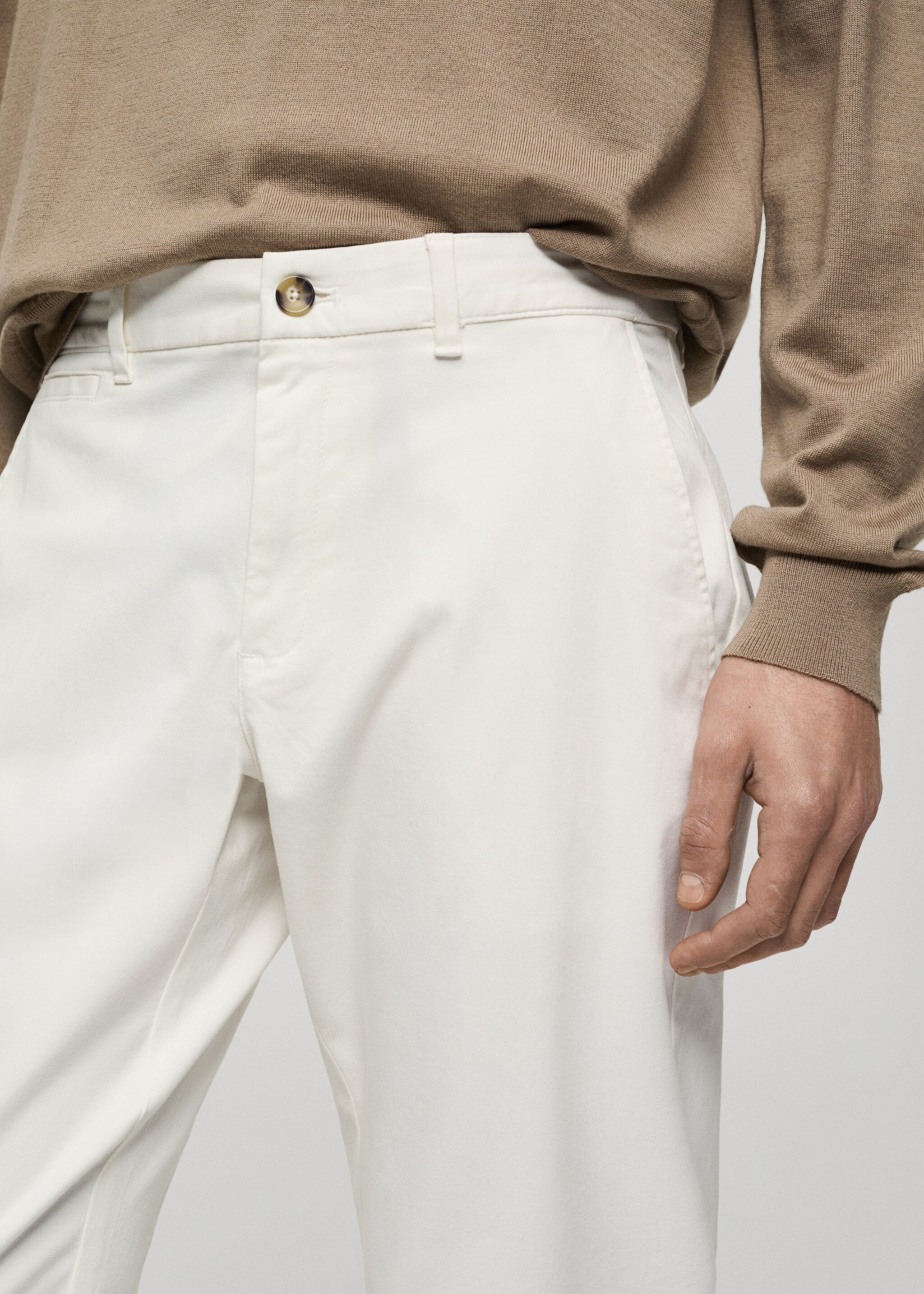 Pantaloni din bumbac tapered cropped - Detaliu al articolului 1