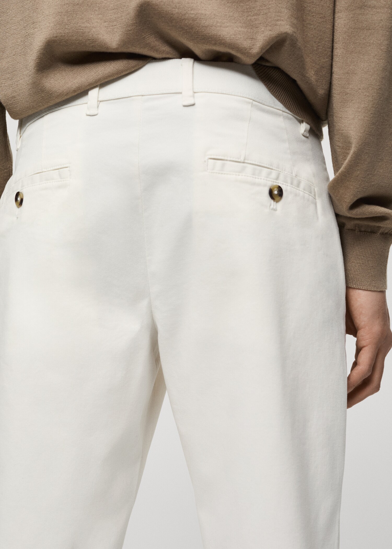 Cotton tapered crop trousers - Details of the article 6
