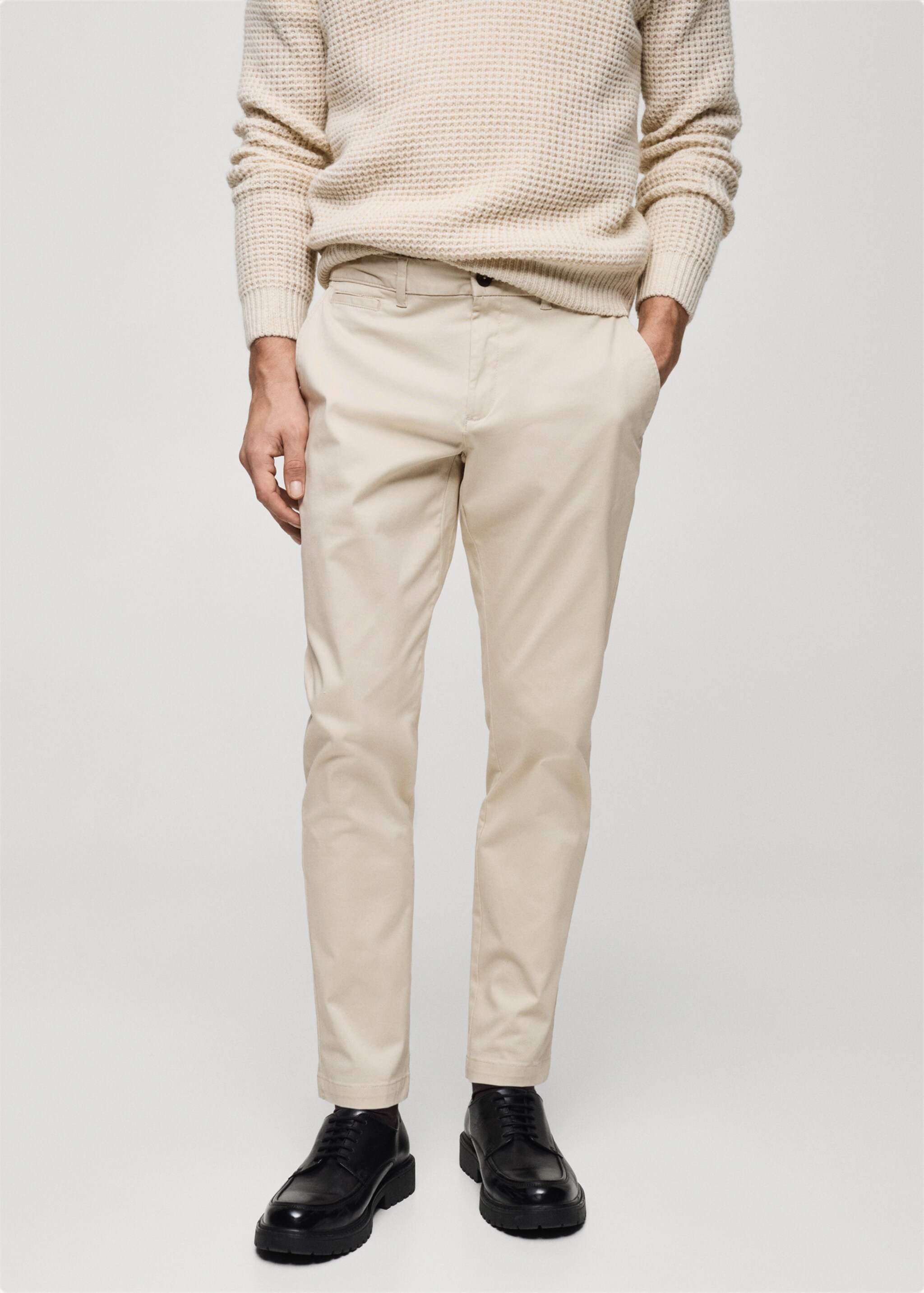 Katoenen tapered crop broek - Middenvlak