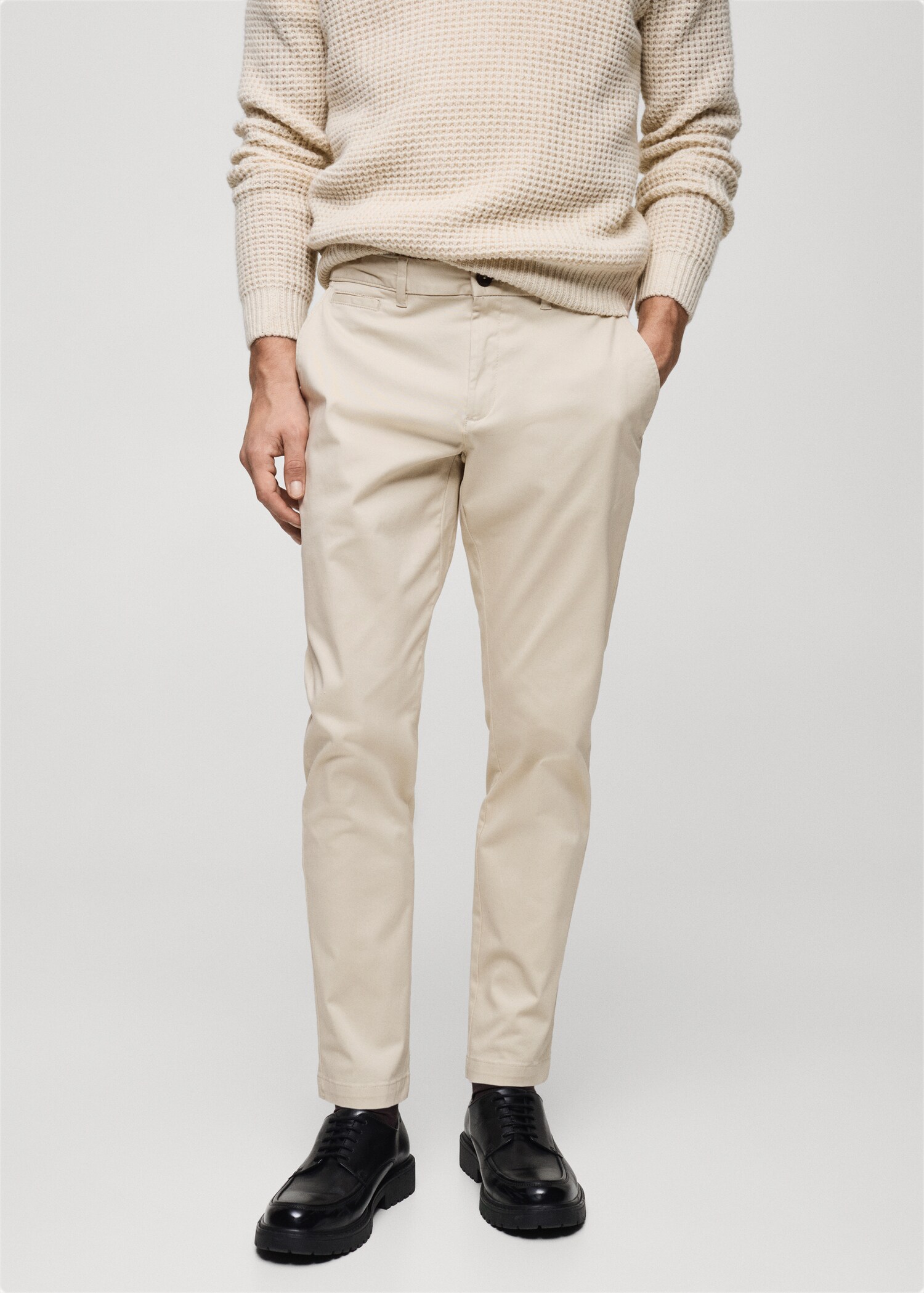 Cotton tapered crop trousers - Medium plane