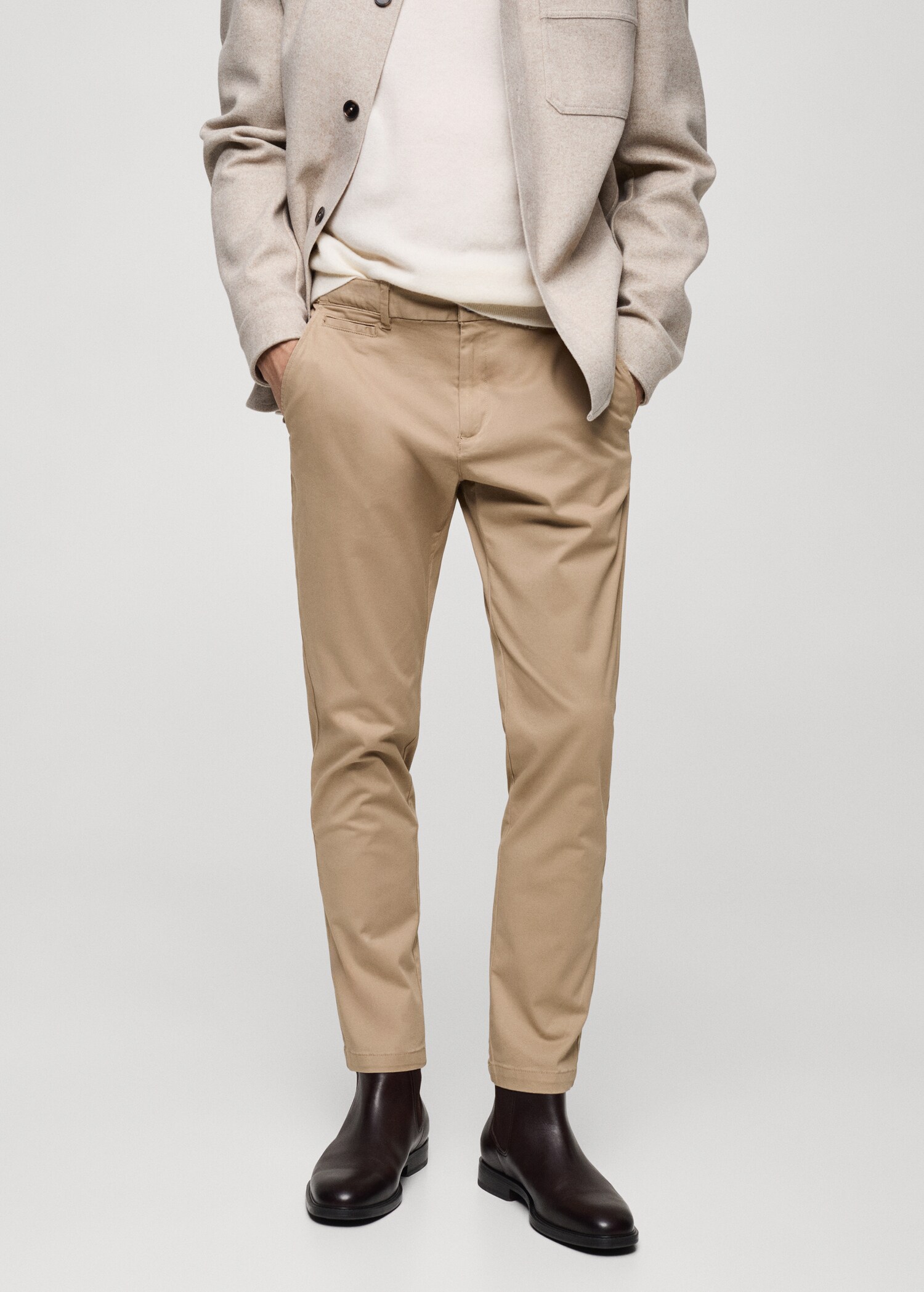Cotton tapered crop trousers - Medium plane