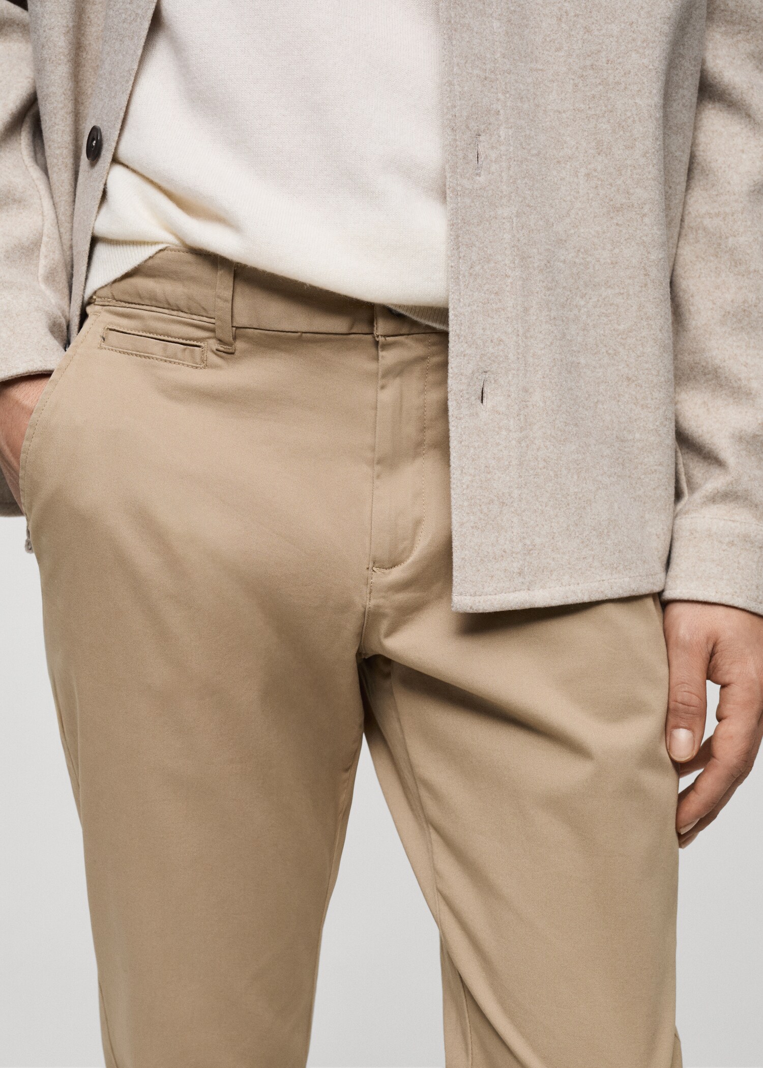 Cotton tapered crop trousers - Details of the article 1