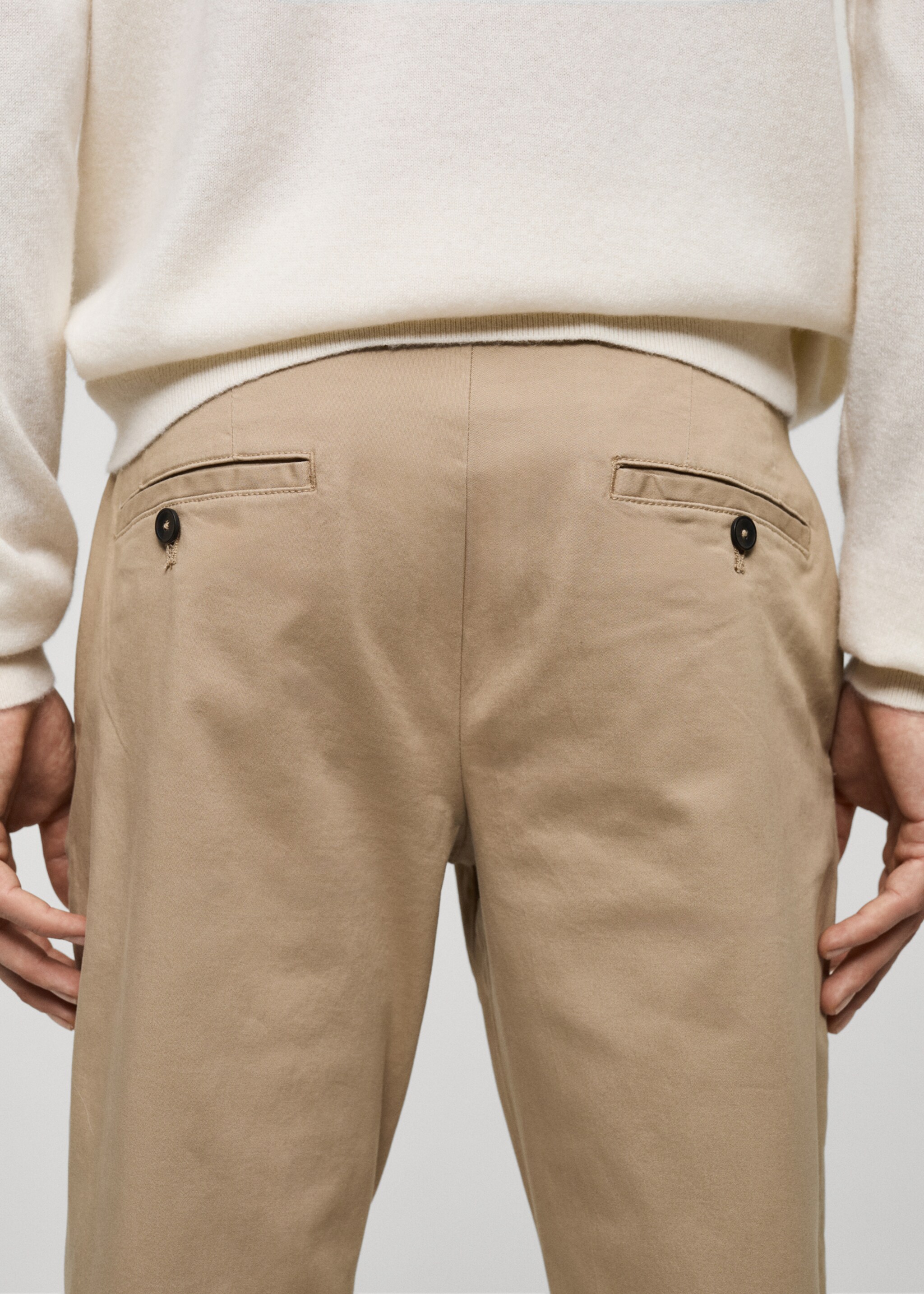 Cotton tapered crop trousers - Details of the article 6