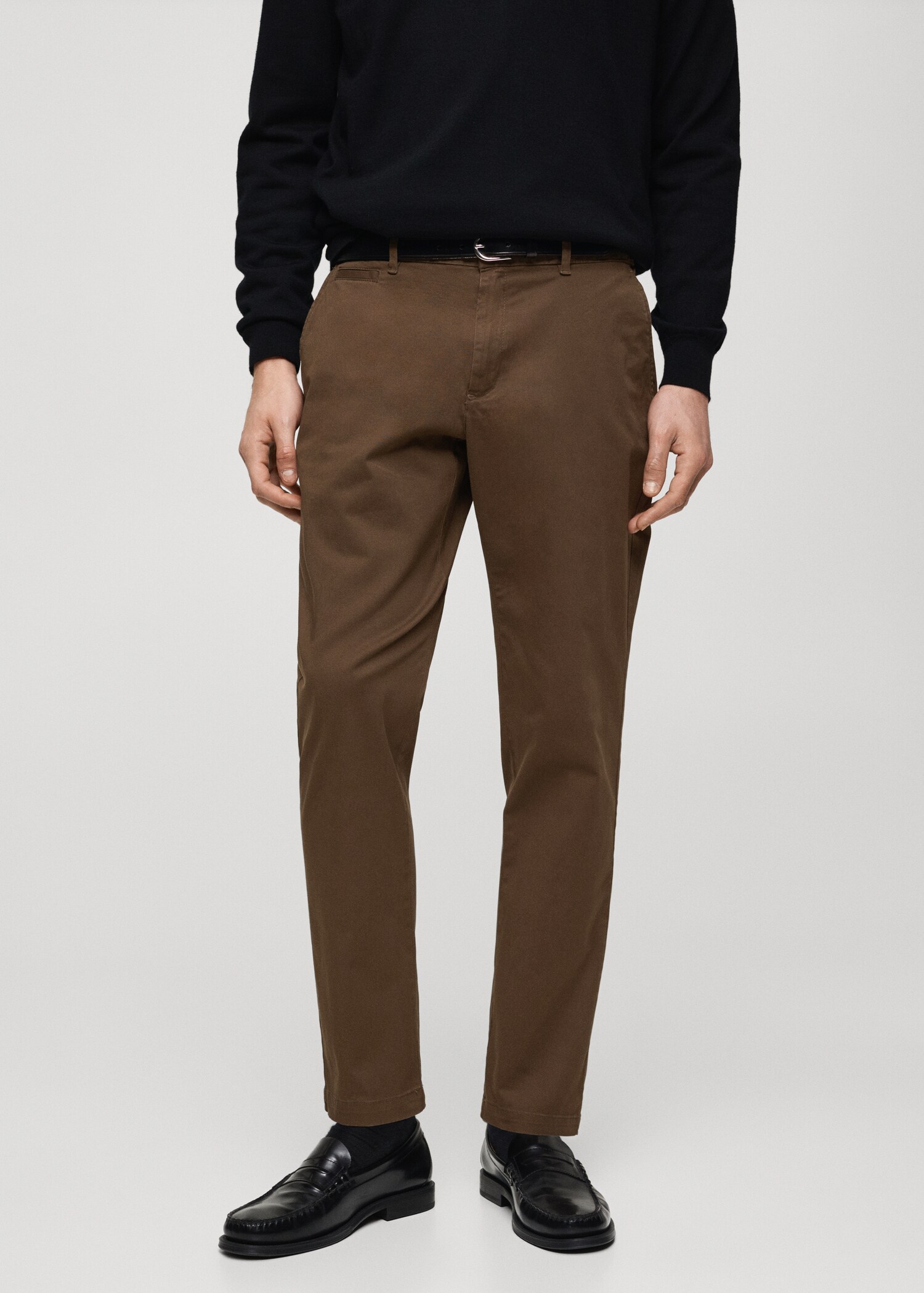 Cotton tapered crop trousers - Medium plane