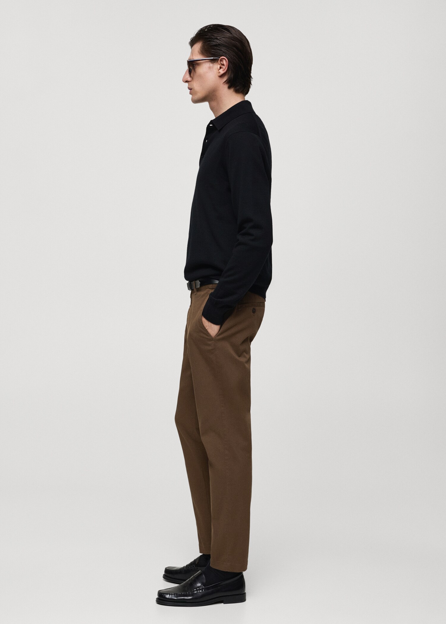 Cotton tapered crop trousers - Details of the article 2