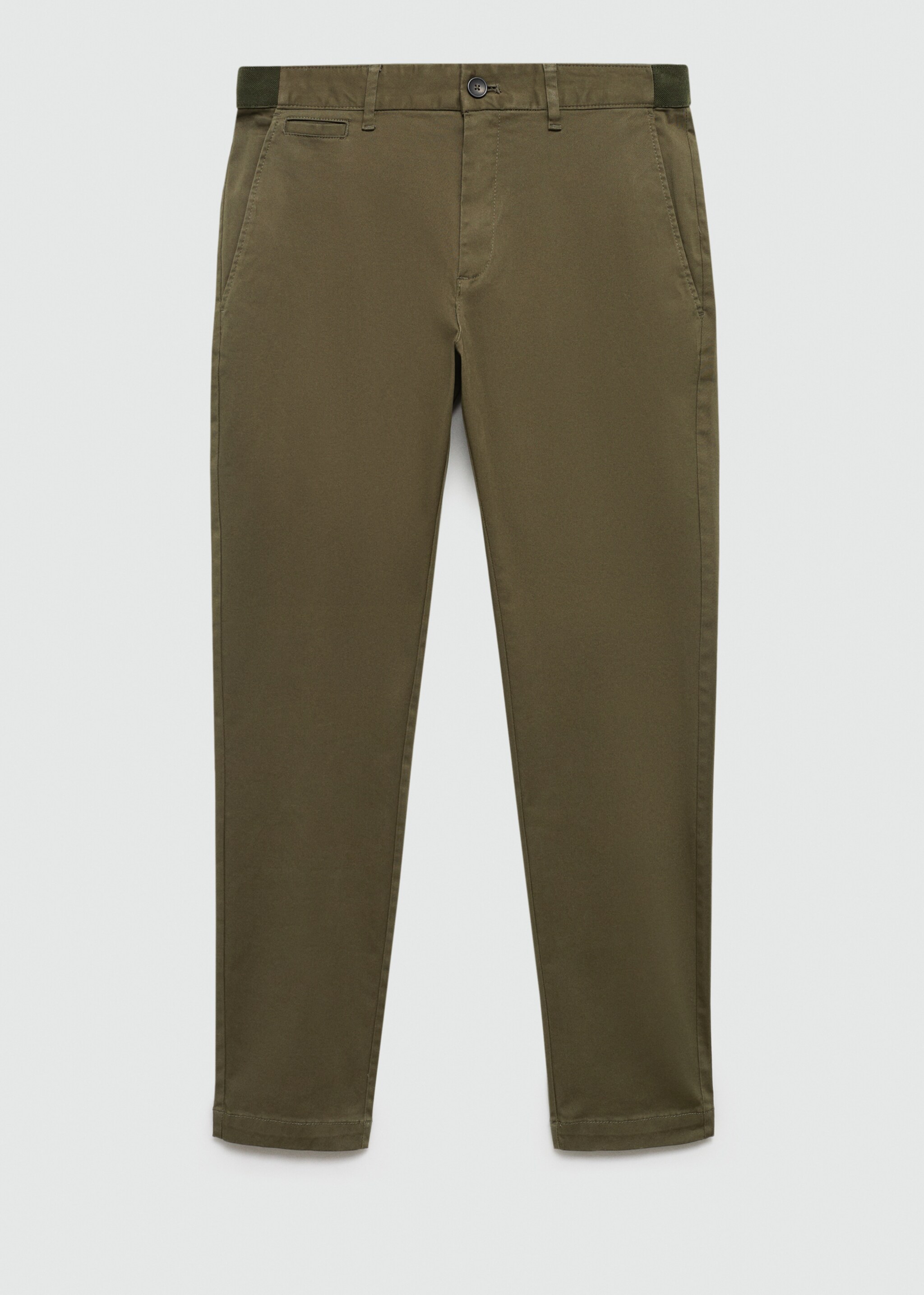Pantalón algodón tapered crop - Artículo sin modelo, Verde medio. Ref: 77010570-00.