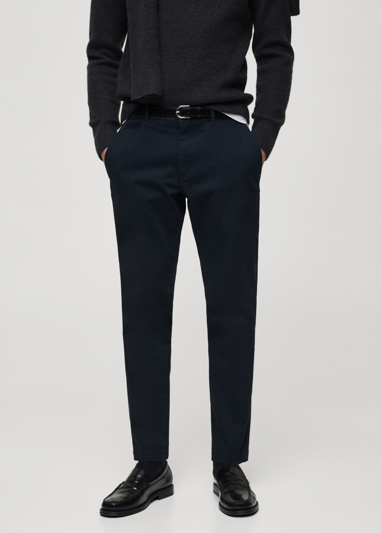 Cotton tapered crop trousers - Medium plane