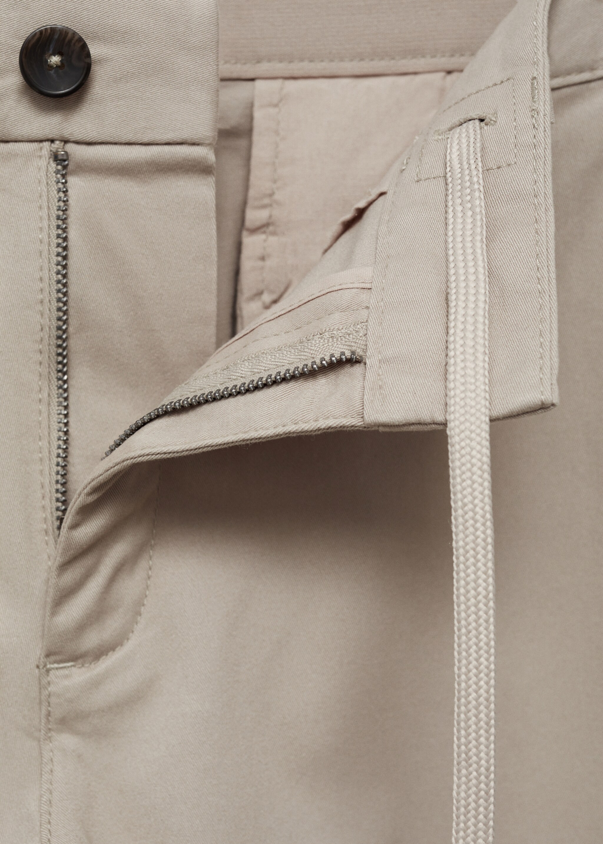 Pantalón algodón tapered crop - Detalle del artículo 8, Gris. Ref: 77010570-00.