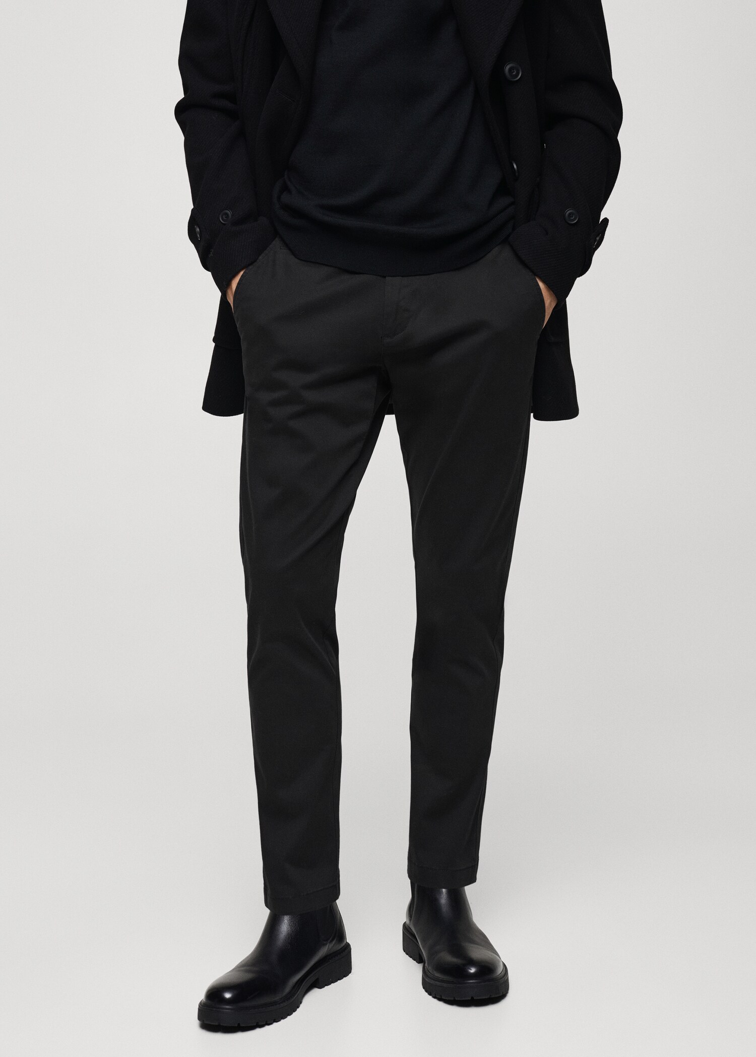 Tapered Crop-Baumwollhose - Mittlere Ansicht