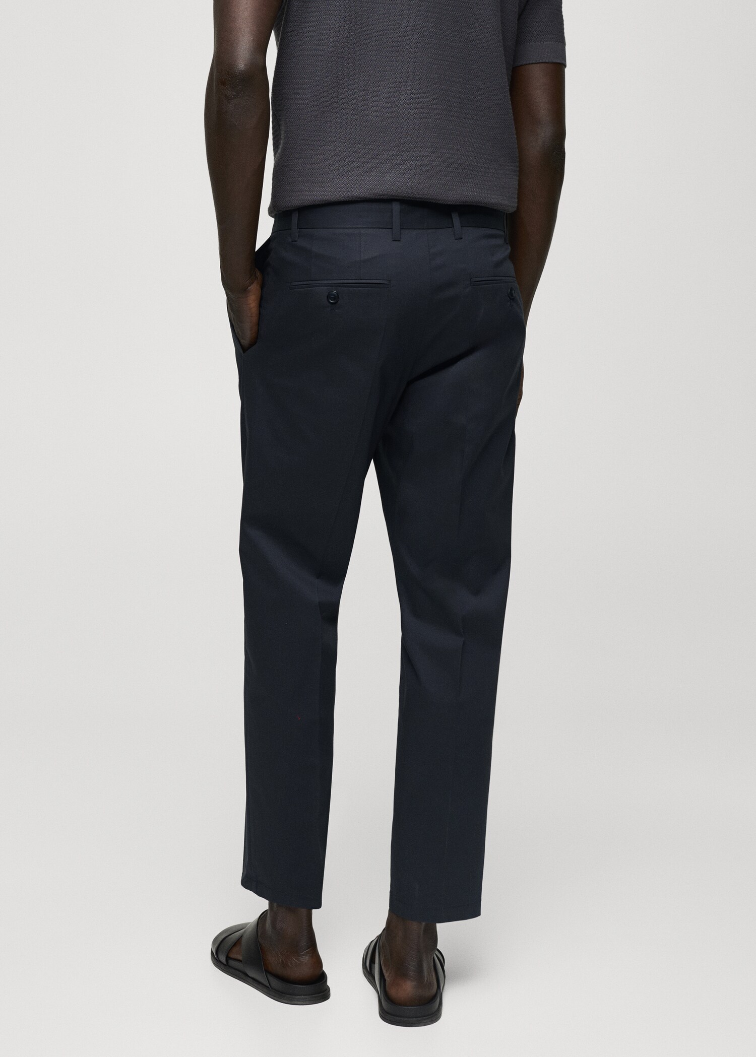 Pantalon coton slim-fit pinces - Verso de l’article