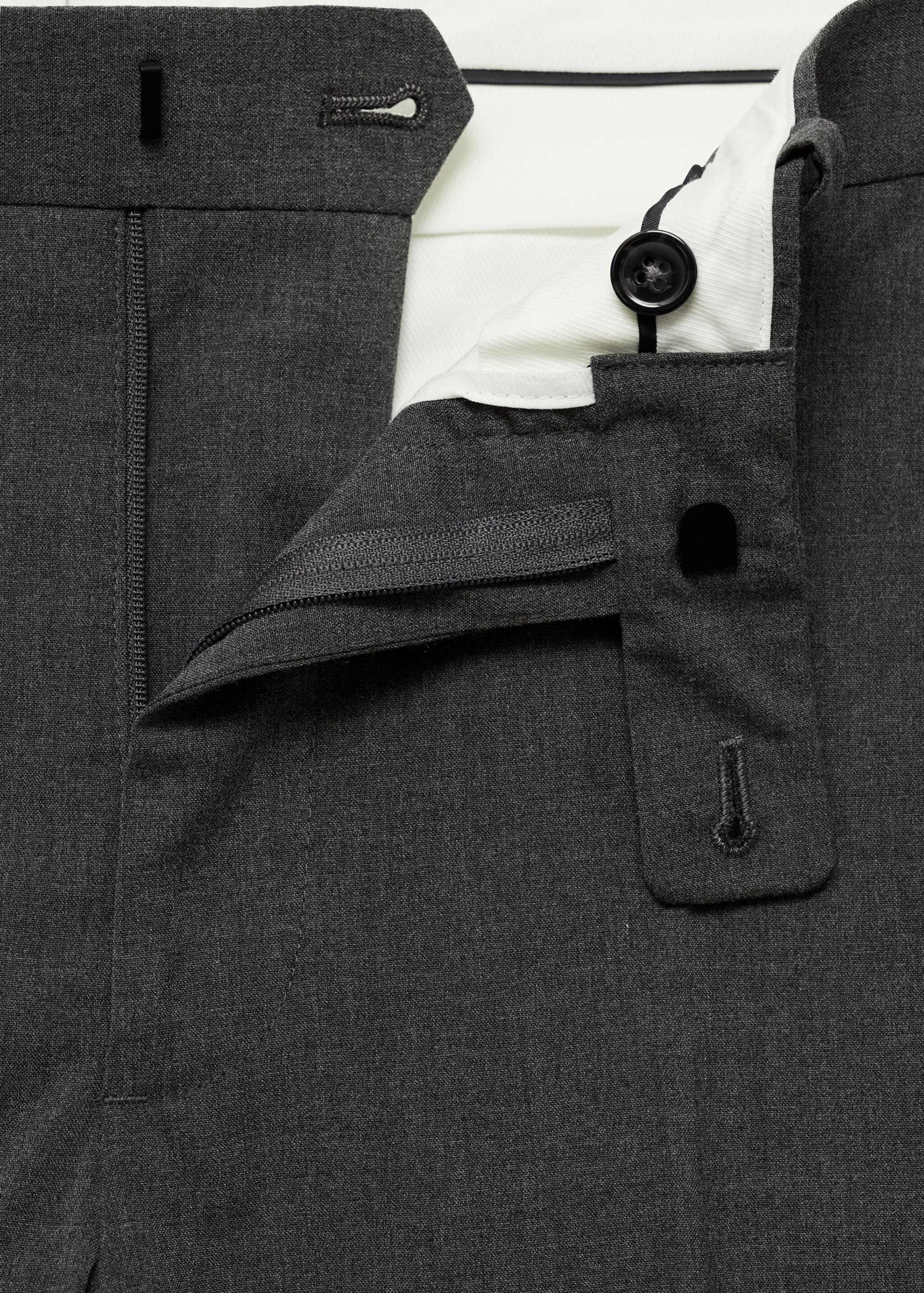 Παντελόνι κοστουμιού slim fit ύφασμα comfort stretch - Λεπτομέρεια του προϊόντος 8, Γκρι. Ref: 77010572-00.