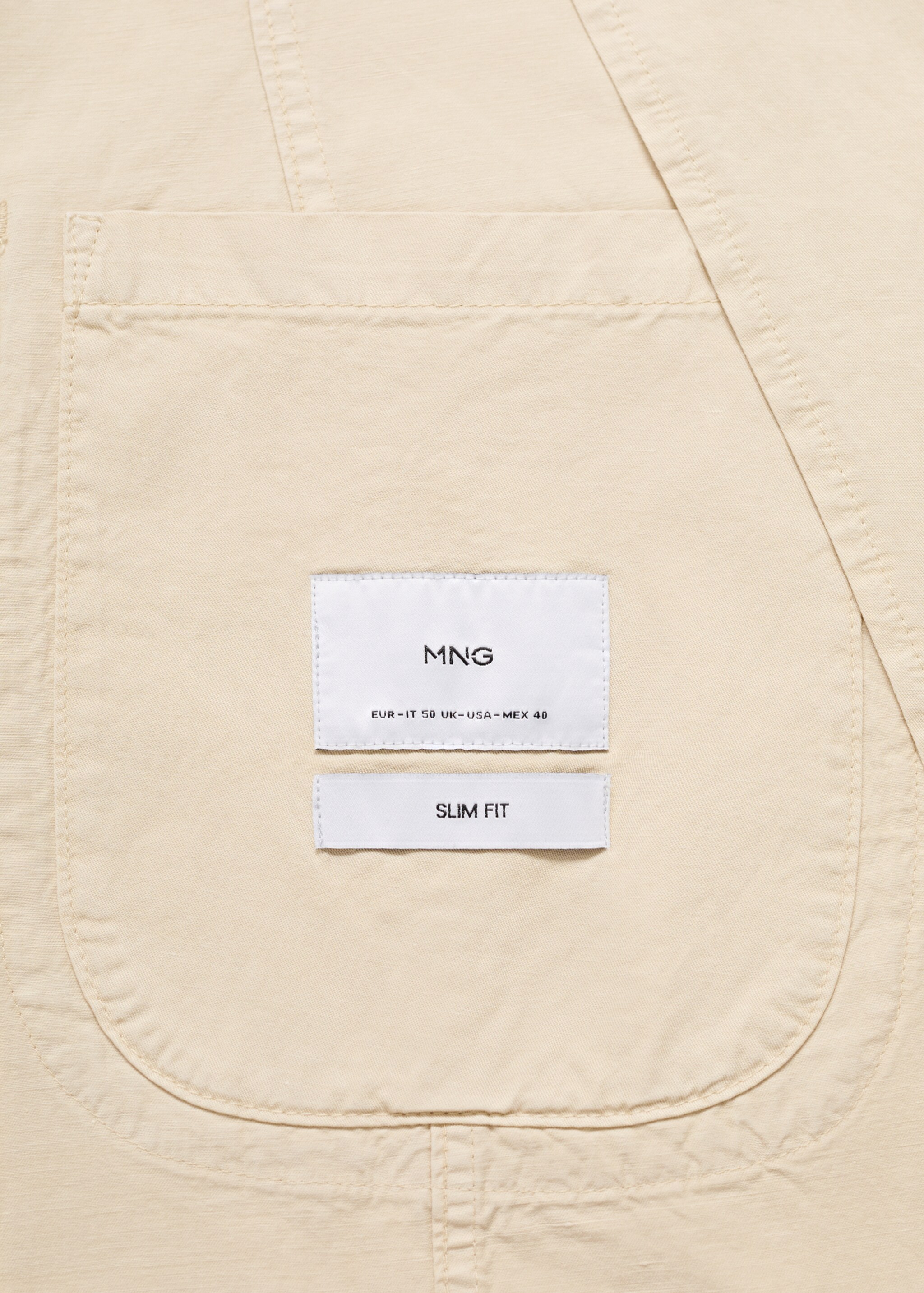 Washed-effect cotton-linen jacket - Details of the article 0