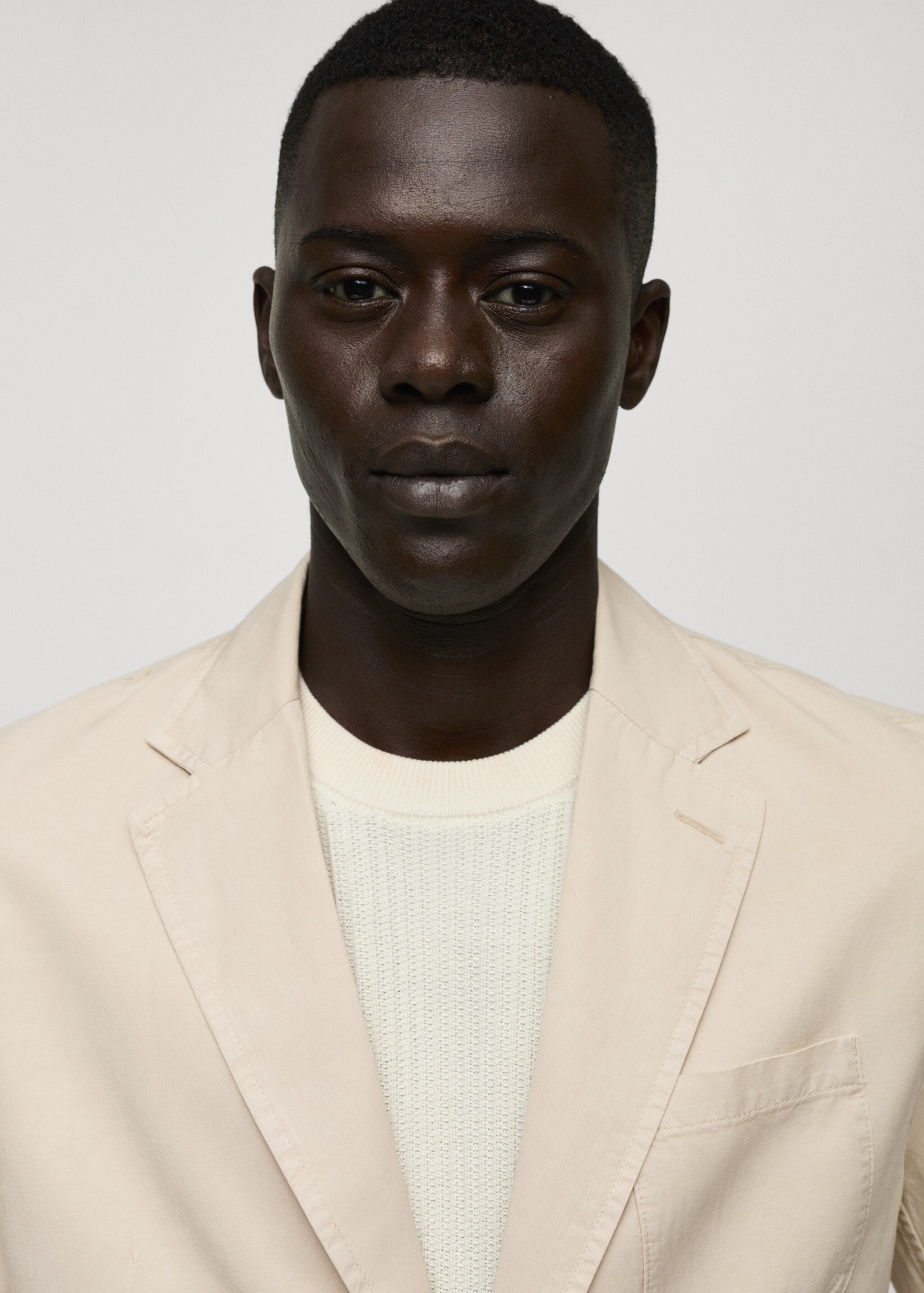 Washed-effect cotton-linen jacket - Details of the article 1