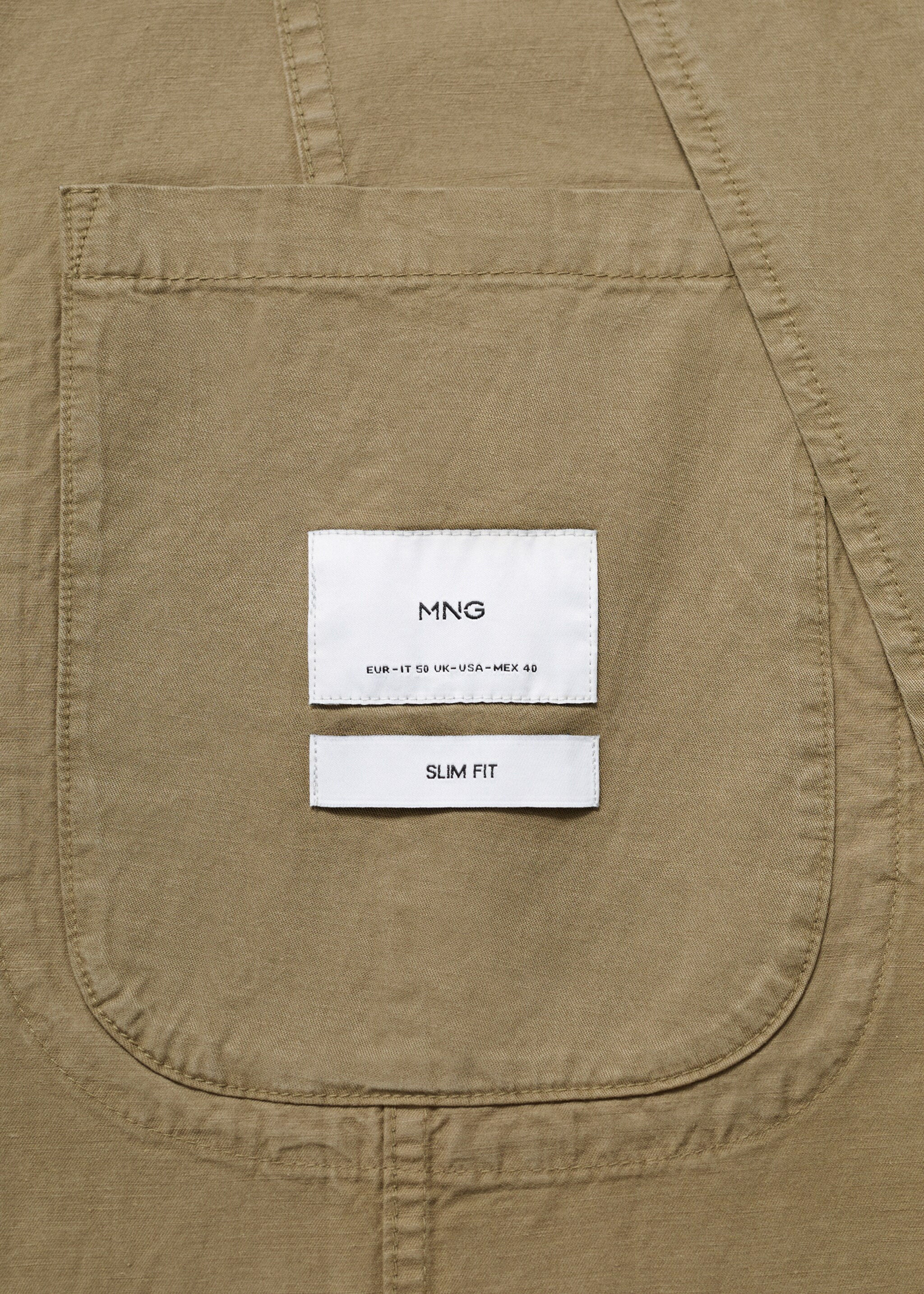 Washed-effect cotton-linen jacket - Details of the article 0