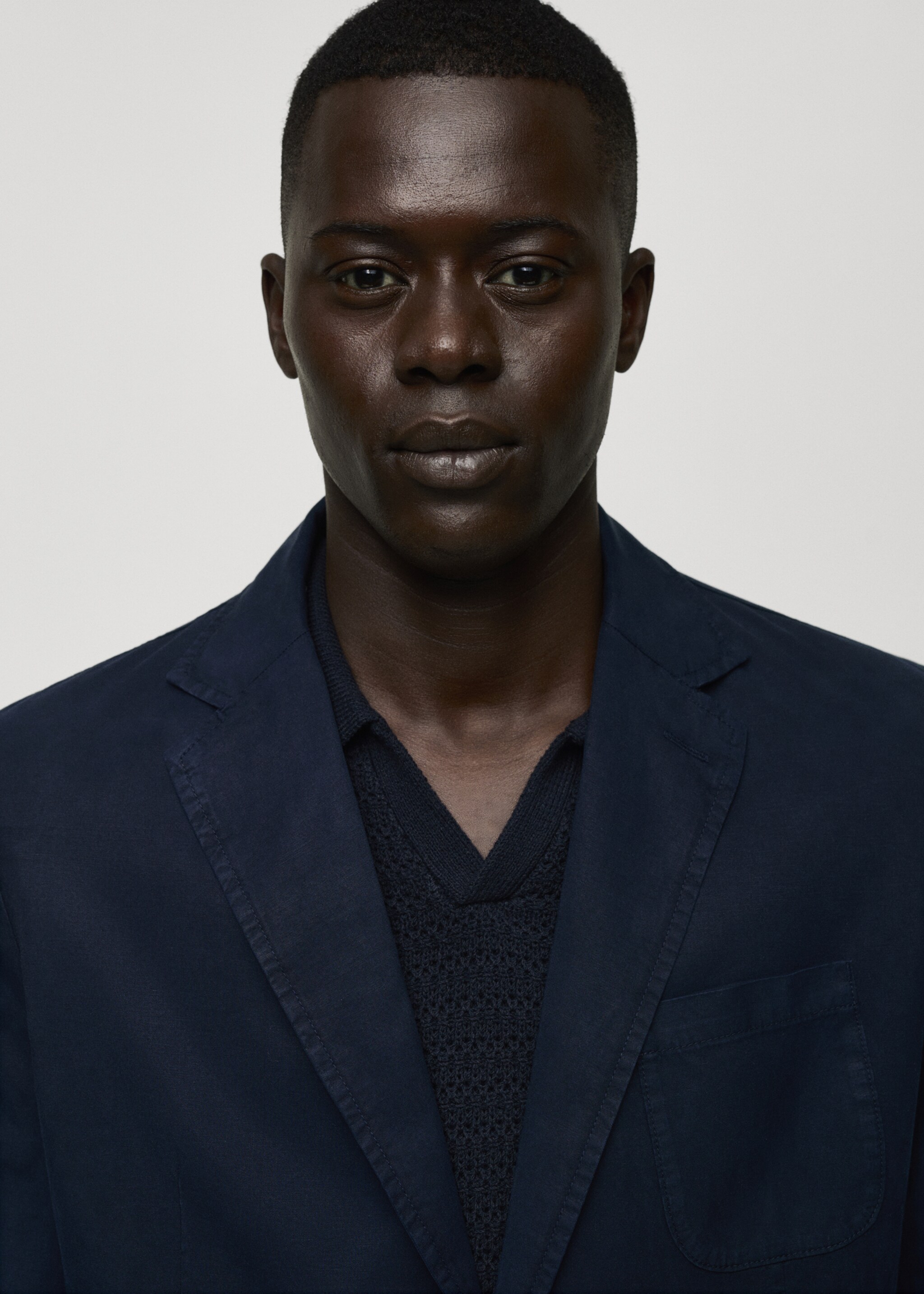 Washed-effect cotton-linen jacket - Details of the article 1