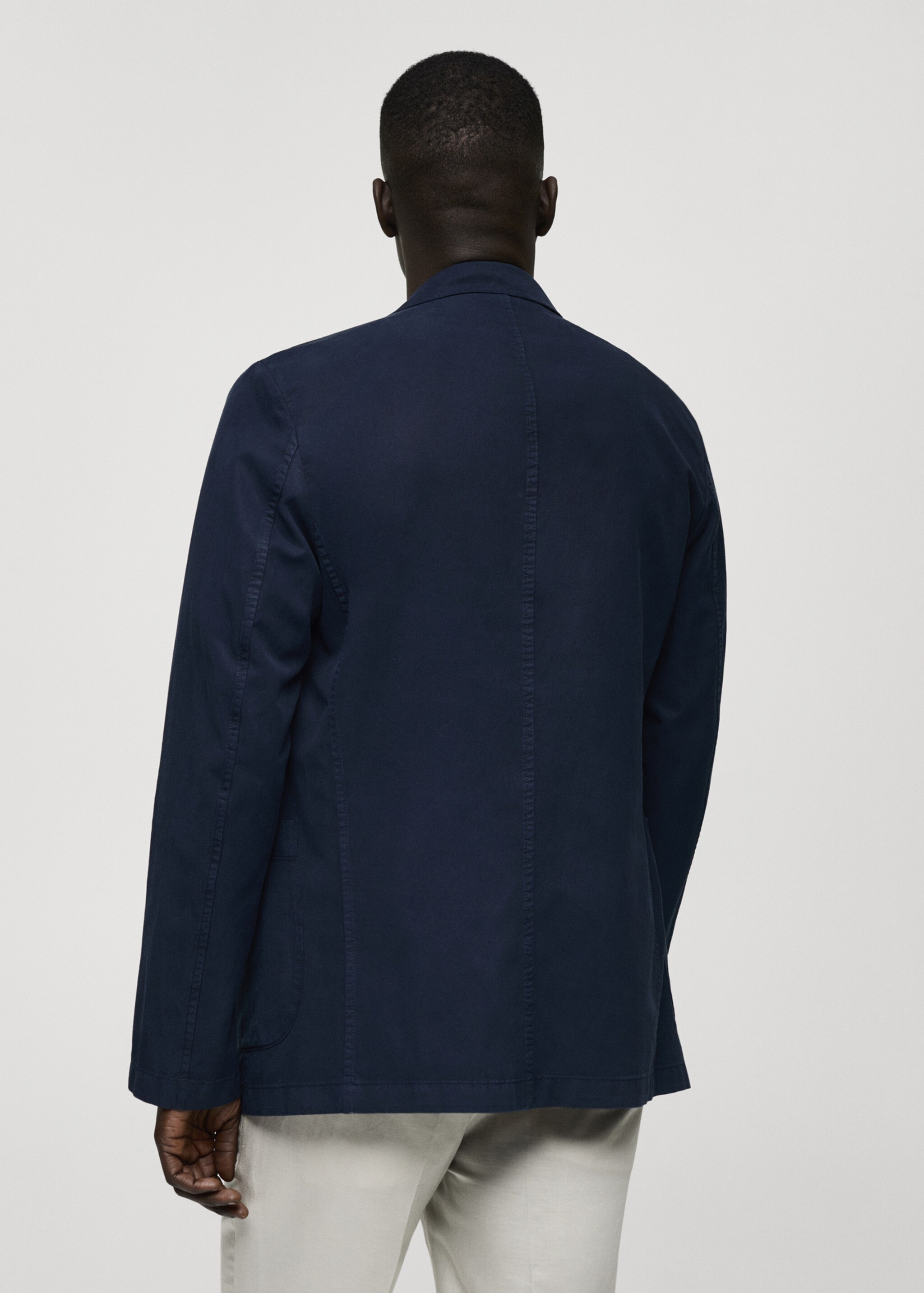 Washed-effect cotton-linen jacket - Reverse of the article