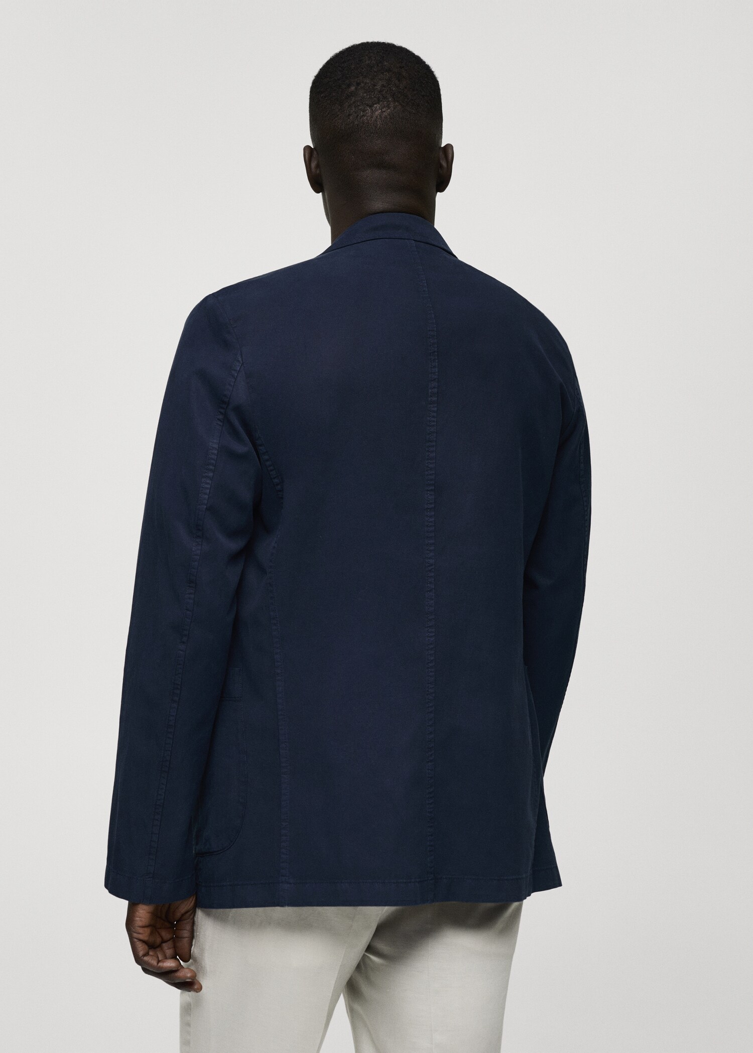 Washed-effect cotton-linen jacket - Reverse of the article