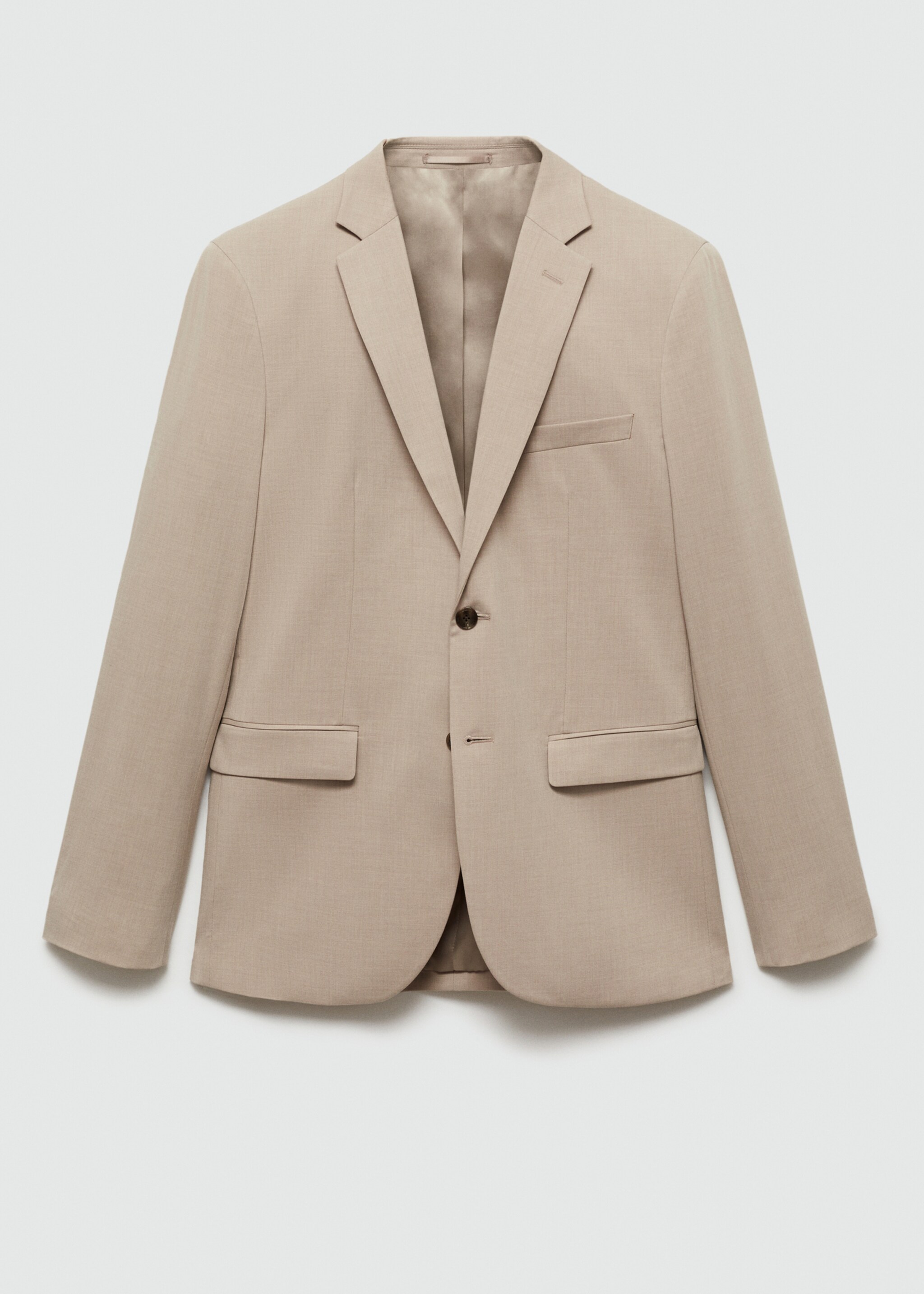 Super Slim Fit-Anzugsakko aus Stretchgewebe - Artikel ohne Model, Beige. Ref: 77010578-00.
