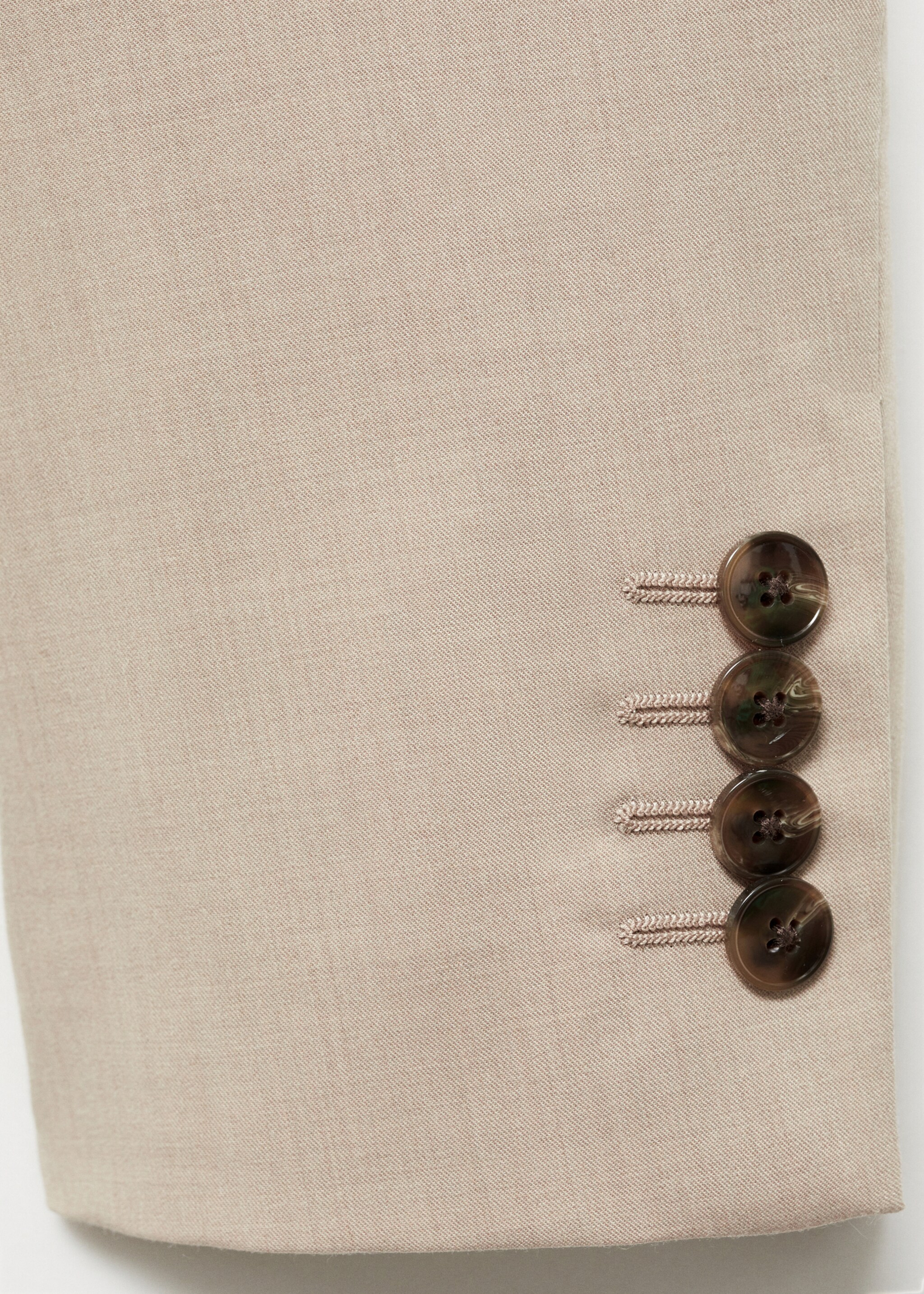 Super Slim Fit-Anzugsakko aus Stretchgewebe - Detail des Artikels 8, Beige. Ref: 77010578-00.
