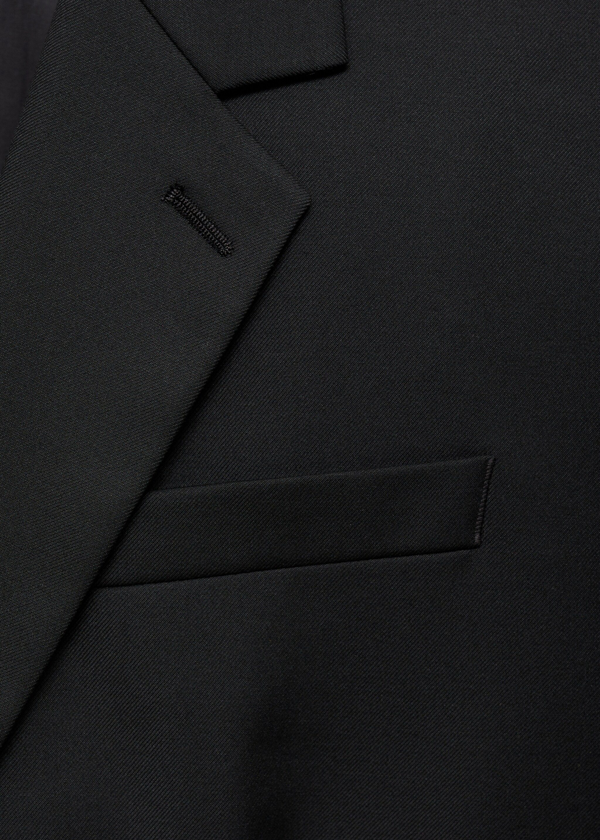 Double-breasted regular-fit suit jacket - Details of the article 8, Black. Ref: 77010581-00.