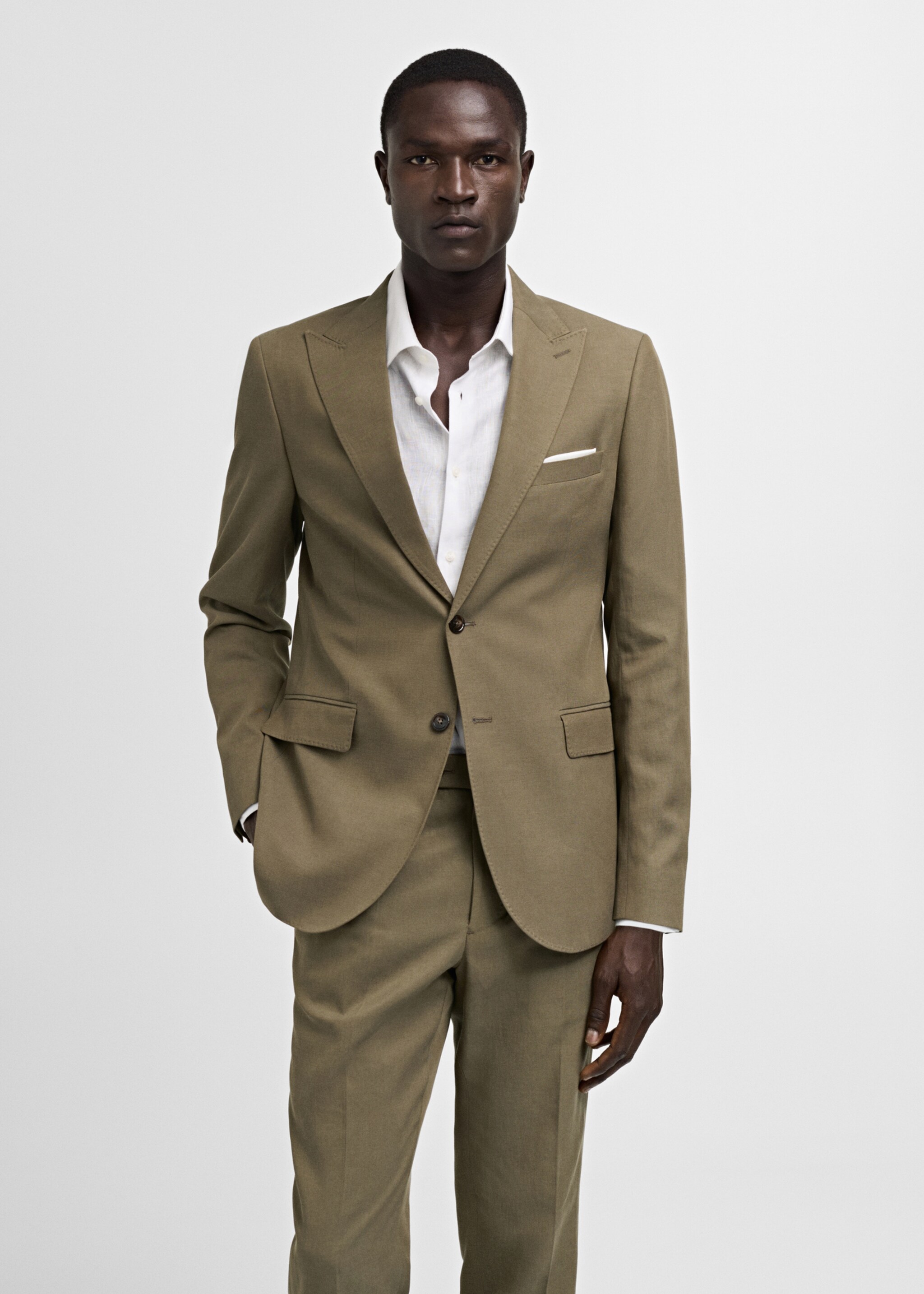 Americana traje slim fit mezcla tencel - Plano medio