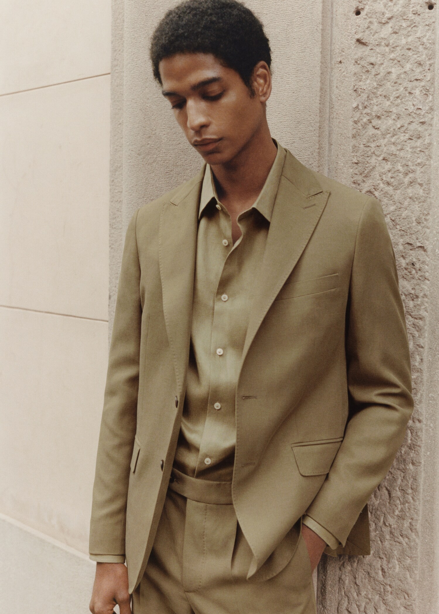 Slim-fit Tencel™ blend suit jacket - Details of the article 5