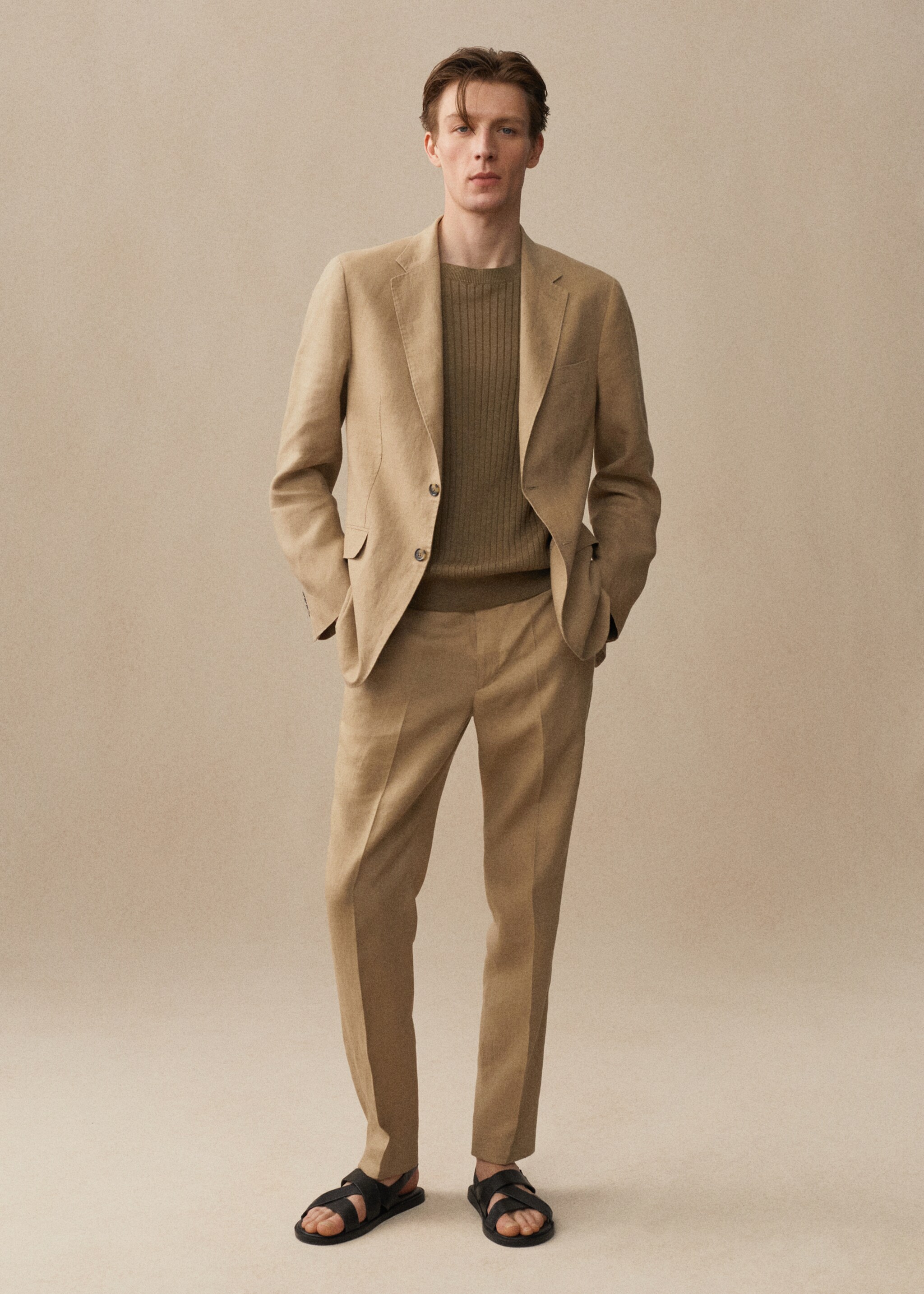 Slim fit sako za odijelo od 100 % lana - Detalji artikla 3