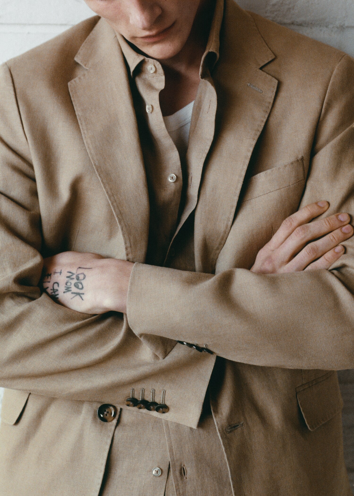 100% linen slim-fit suit jacket - Details of the article 5