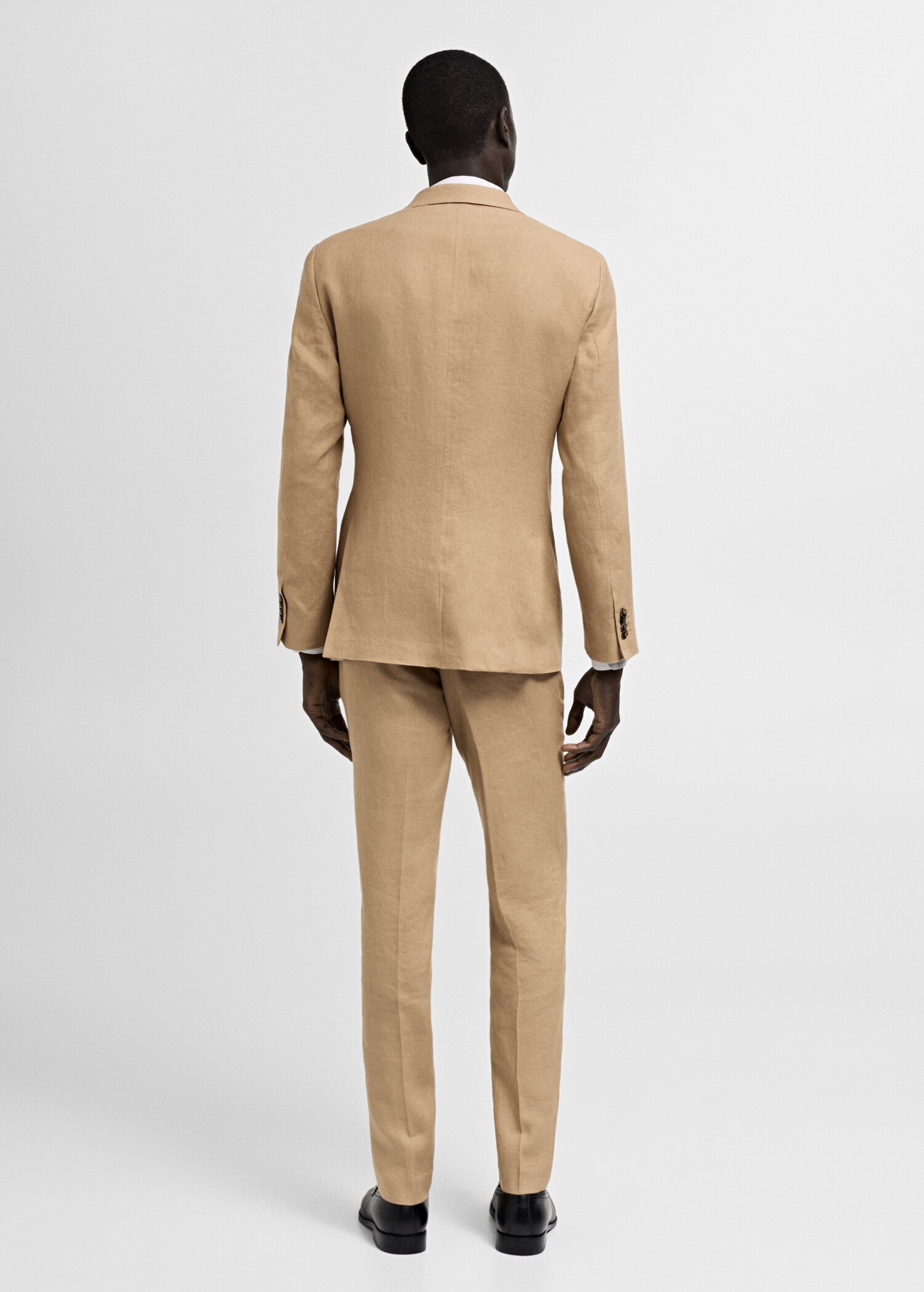 100% linen slim-fit suit jacket - Reverse of the article