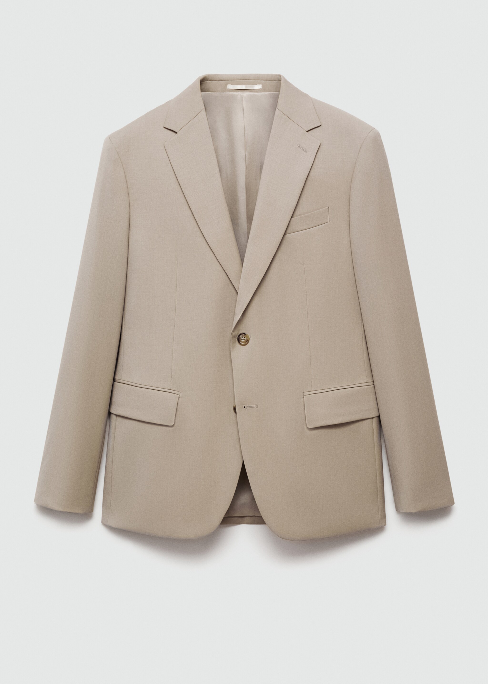 Slim-fit colbert 100% scheerwol - Artikel zonder model, Open beige. Ref: 77010588-00.