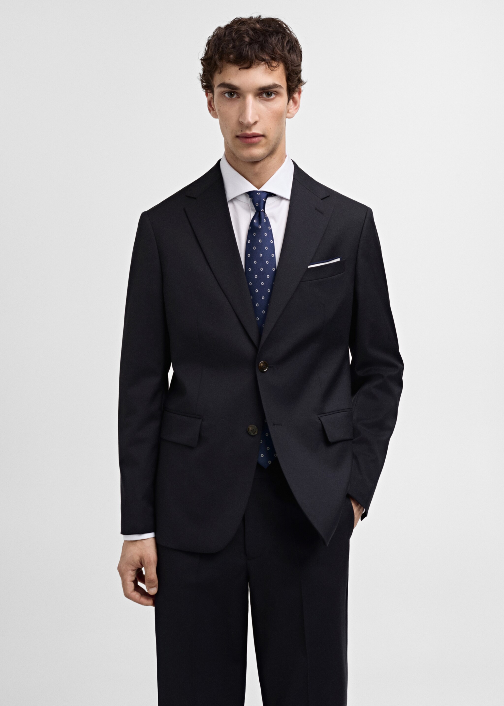 Americana traje slim fit 100% lana virgen - Plano medio