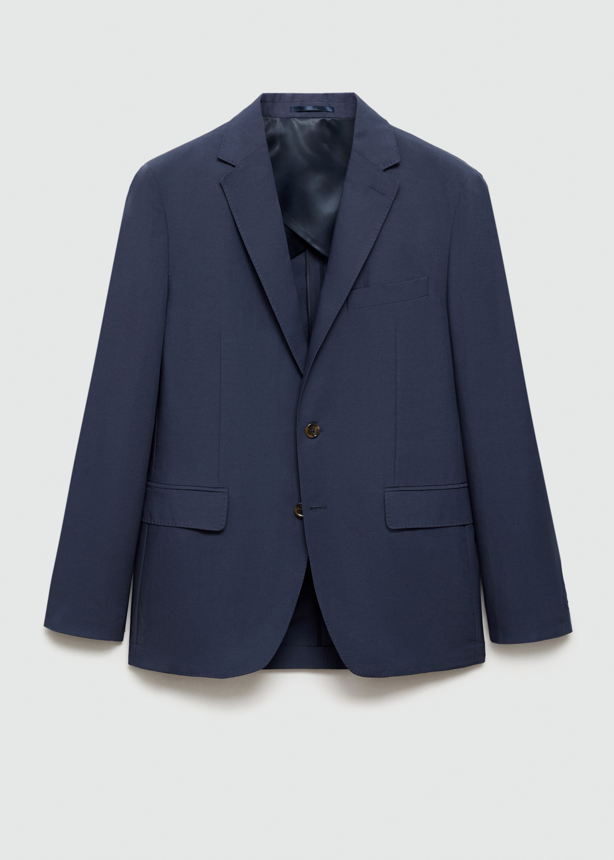 Slim Fit-Anzugjacke aus Comfort-Stretch-Gewebe - Artikel ohne Model, Blau. Ref: 77010589-00.