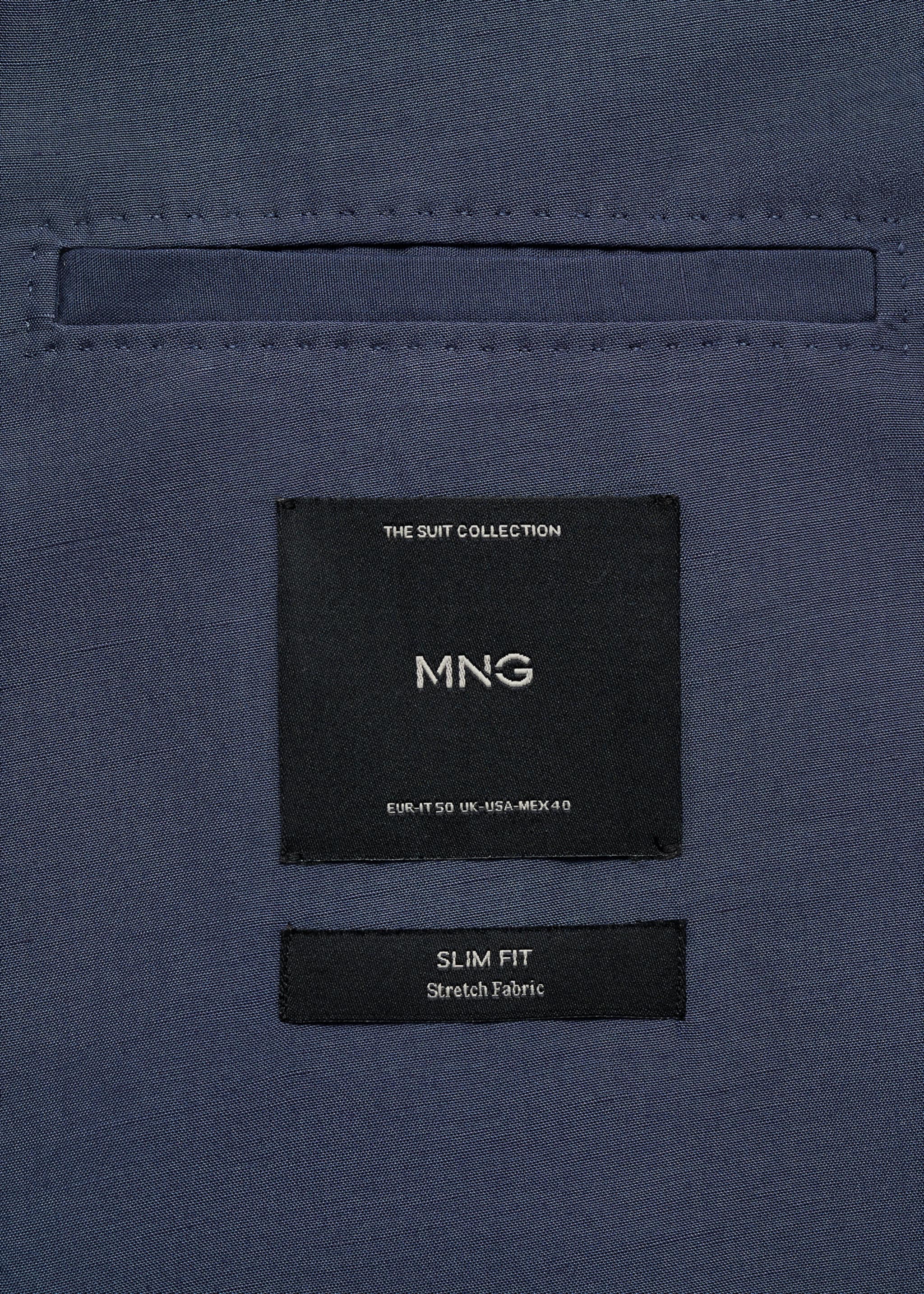 Slim Fit-Anzugjacke aus Comfort-Stretch-Gewebe - Detail des Artikels 0, Blau. Ref: 77010589-00.