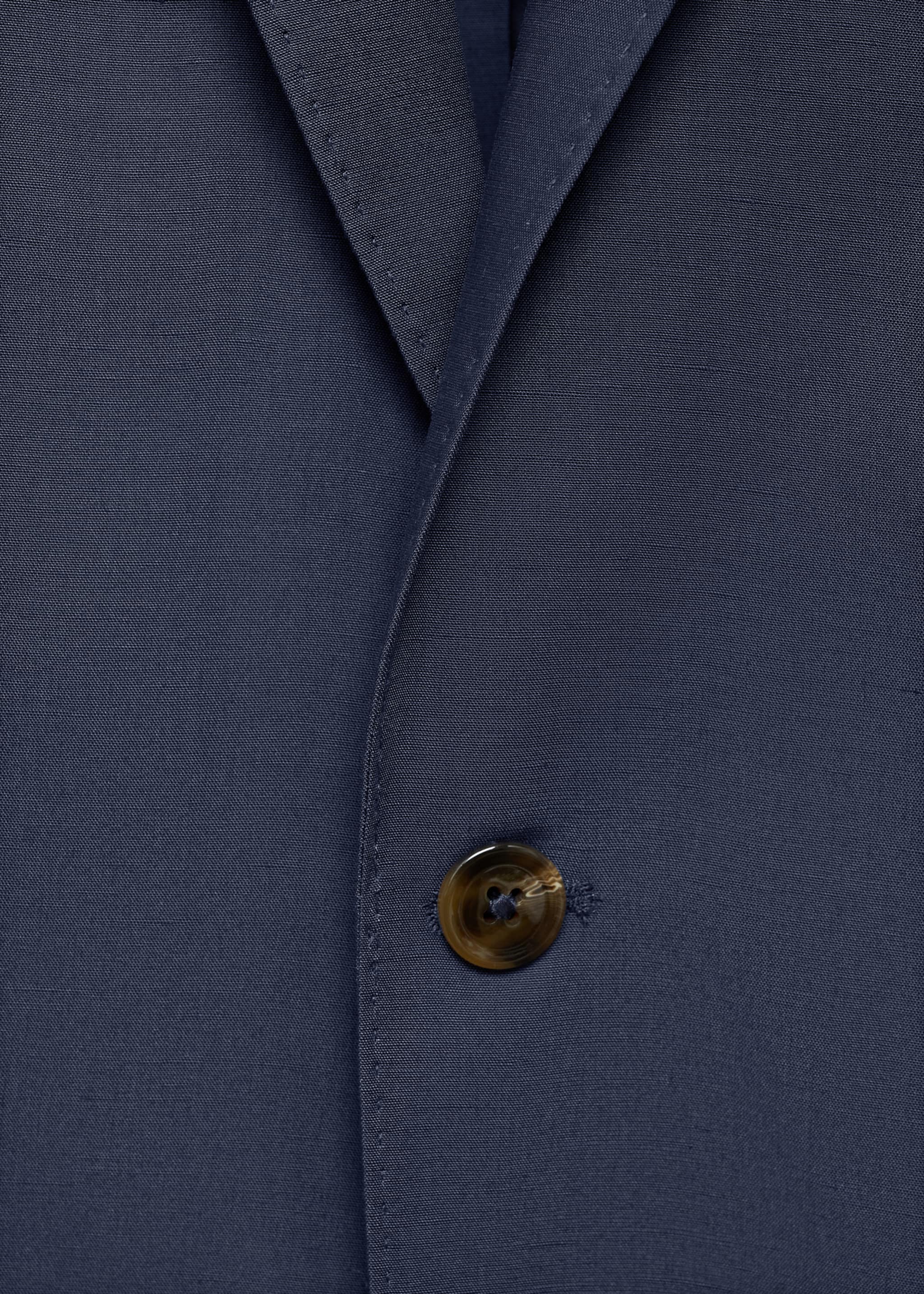 Slim Fit-Anzugjacke aus Comfort-Stretch-Gewebe - Detail des Artikels 8, Blau. Ref: 77010589-00.