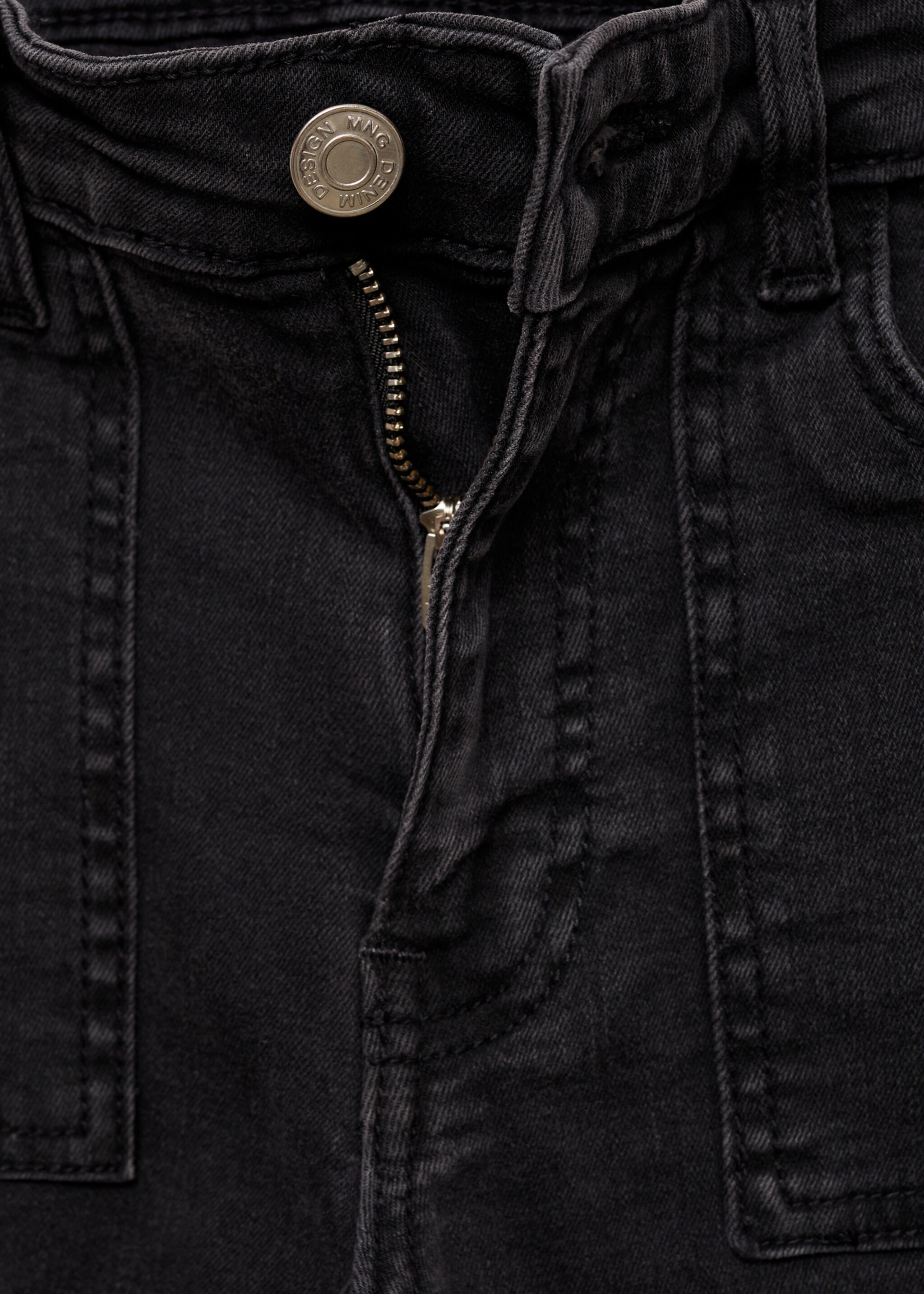 Jeans flare bolsillos - Detalle del artículo 8, Denim negro. Ref: 77010610-00.