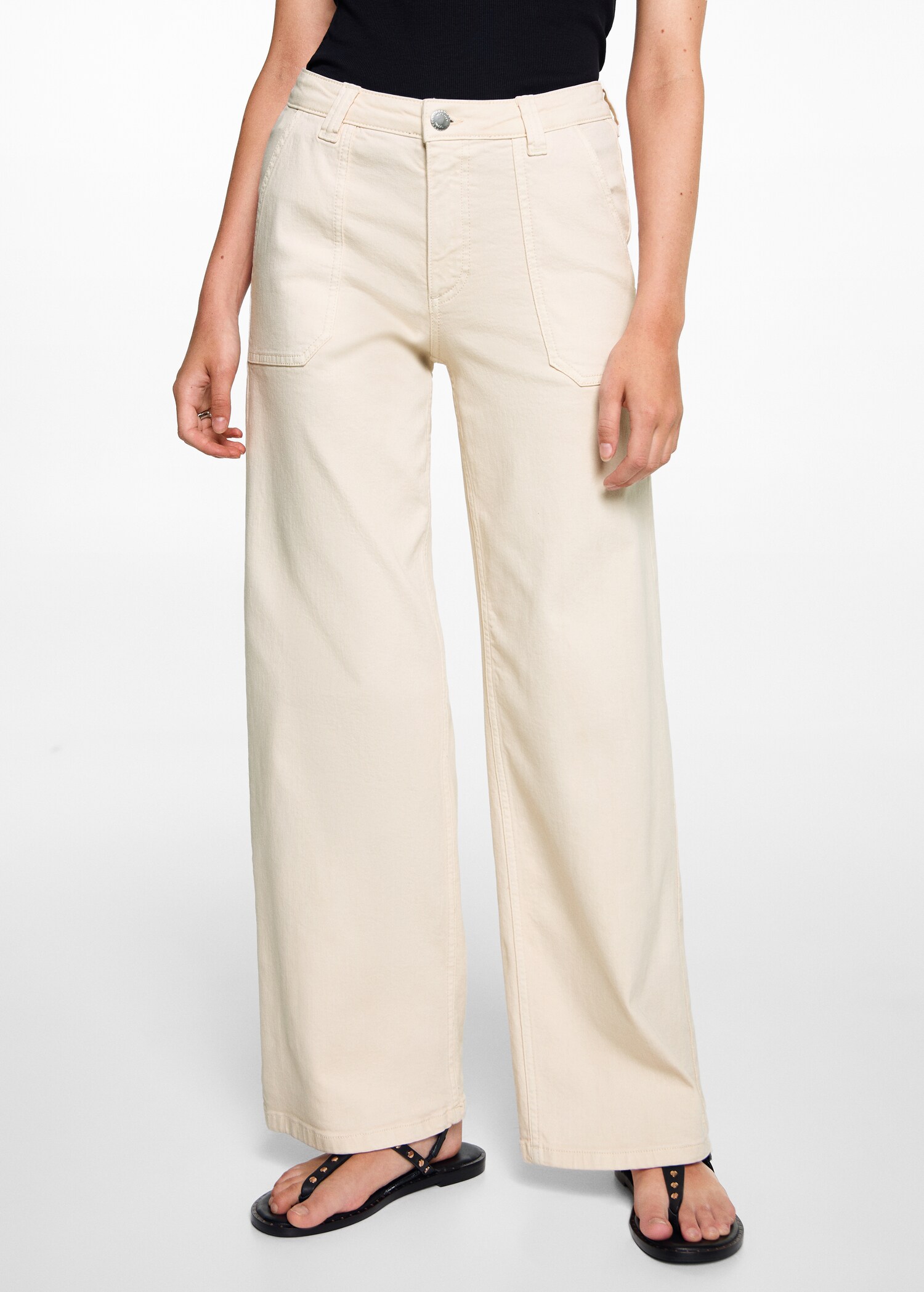 Culotte trousers with pockets - Medium plane