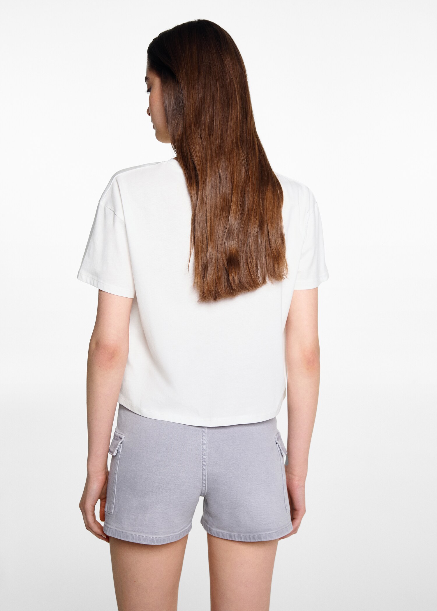 Printed cropped t-shirt - Reverse of the article