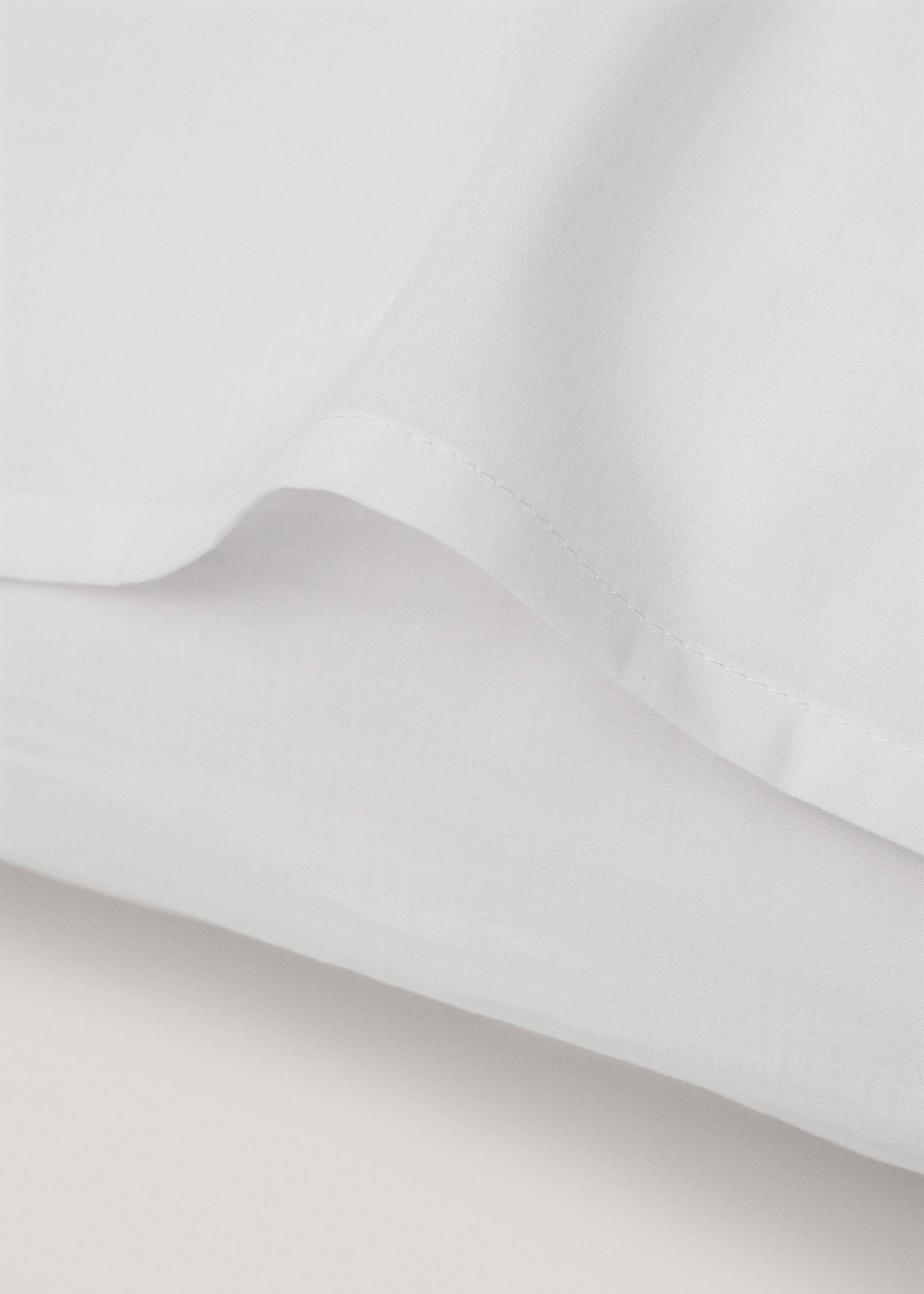 Floral embroidered cotton pillowcase 50x75cm - Details of the article 3, White. Ref: 77010621-00.