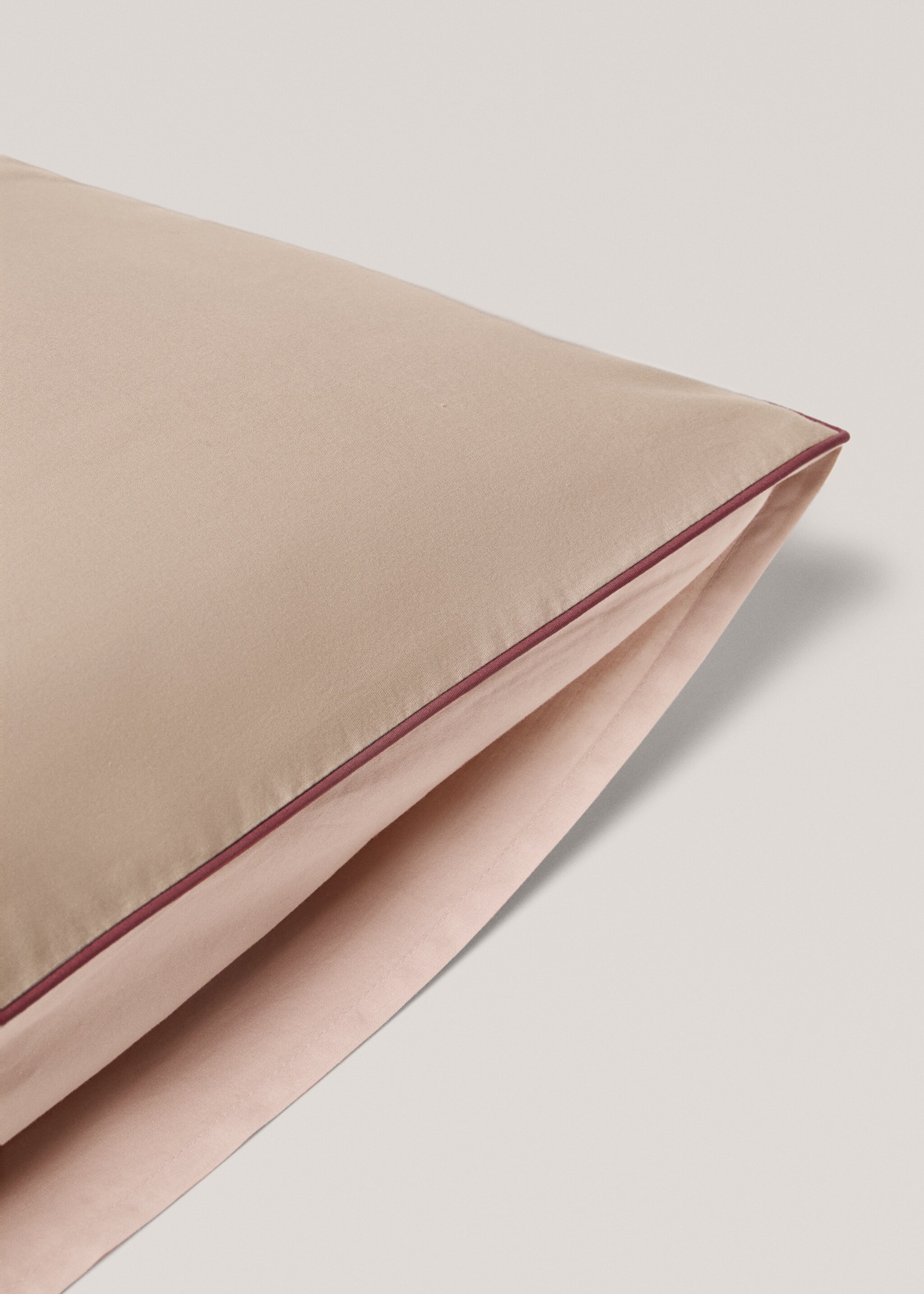 Wendbarer zweifarbiger Kopfkissenbezug 50 x 75 cm - Detail des Artikels 2, Rosa. Ref: 77010622-00.